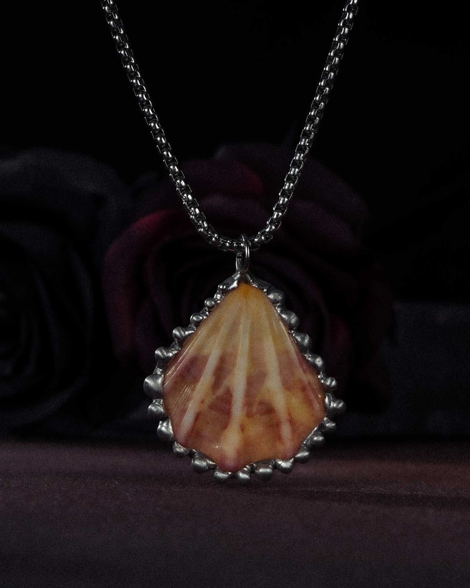 Blush Petal, Witchy Soldered Seashell Necklace