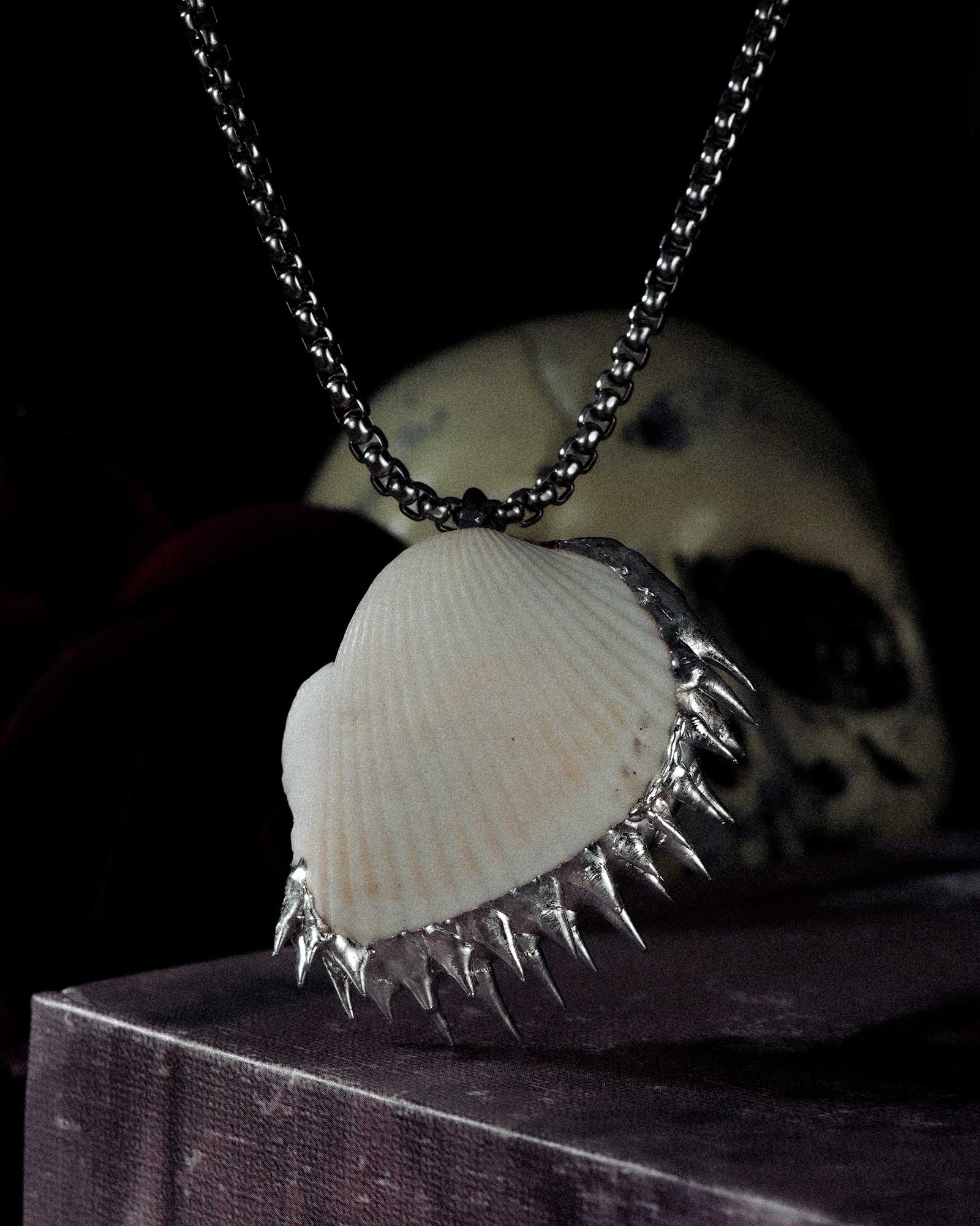 Seaspike Halo, Spiky Handcrafted Soldered Seashell Necklace