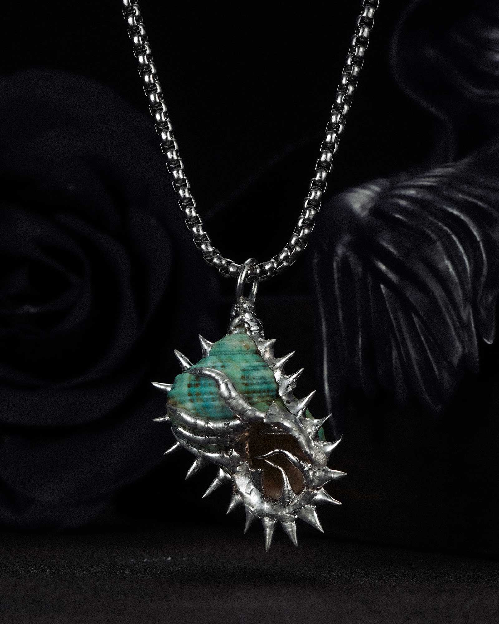 Spined Tulip, Intricate Handcrafted Soldered Seashell Necklace