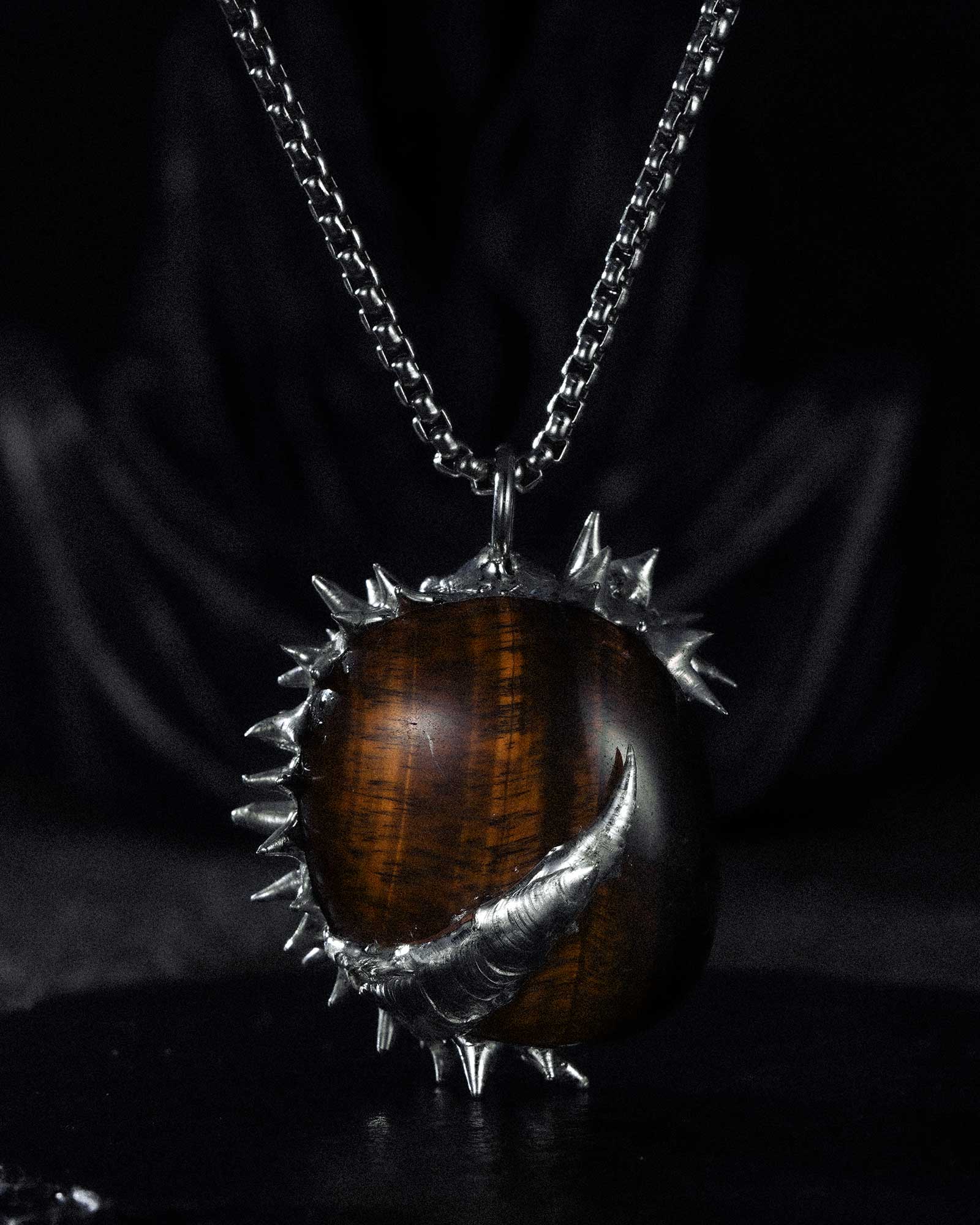 Emberfang, Feral Soldered Tiger Eye Necklace