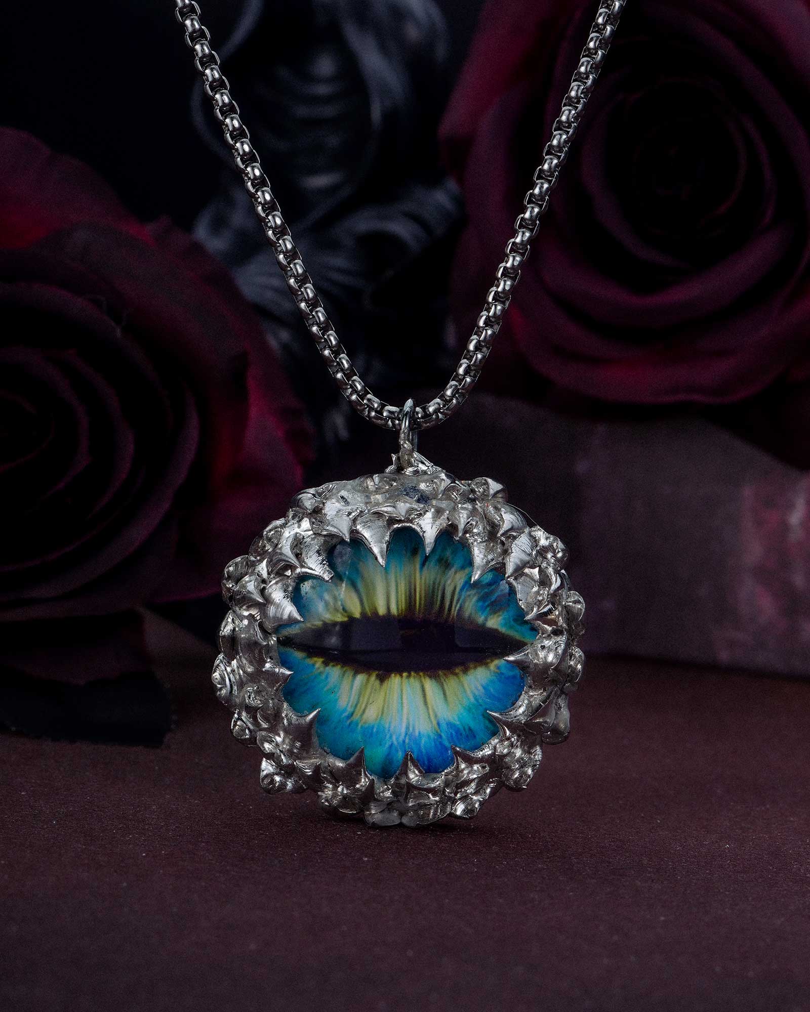 The Unblinking One, Bold Handmade Soldered Evil Eye Necklace