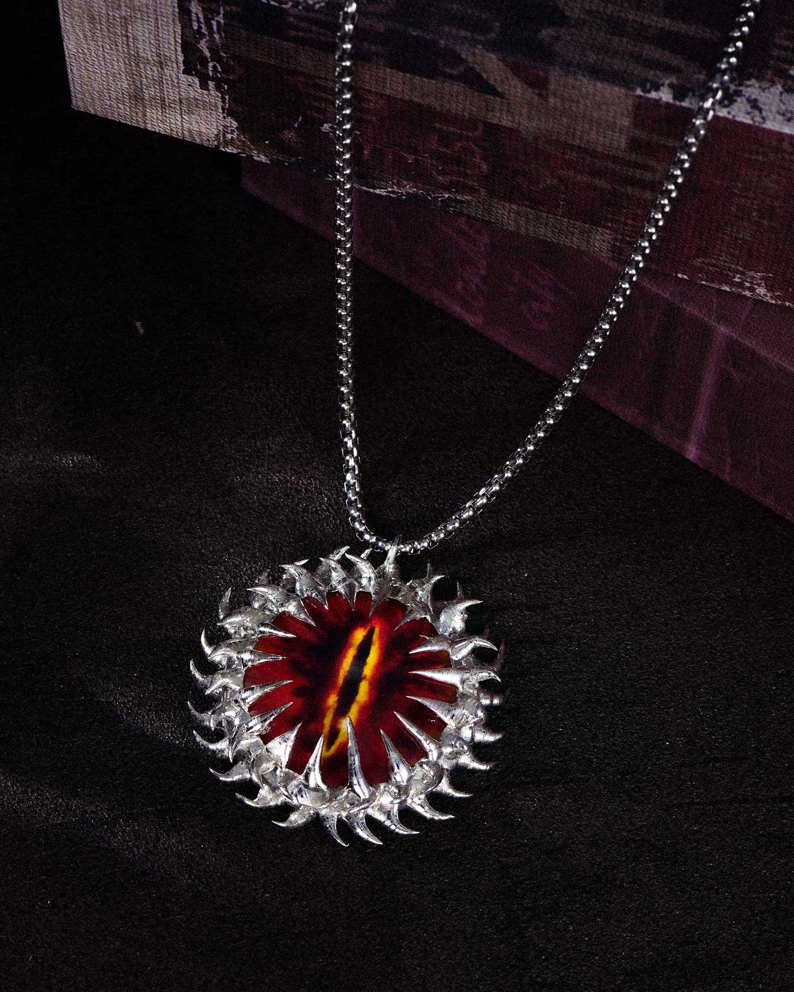 Hellfire Iris, Occult Solered Evil Eye Necklace