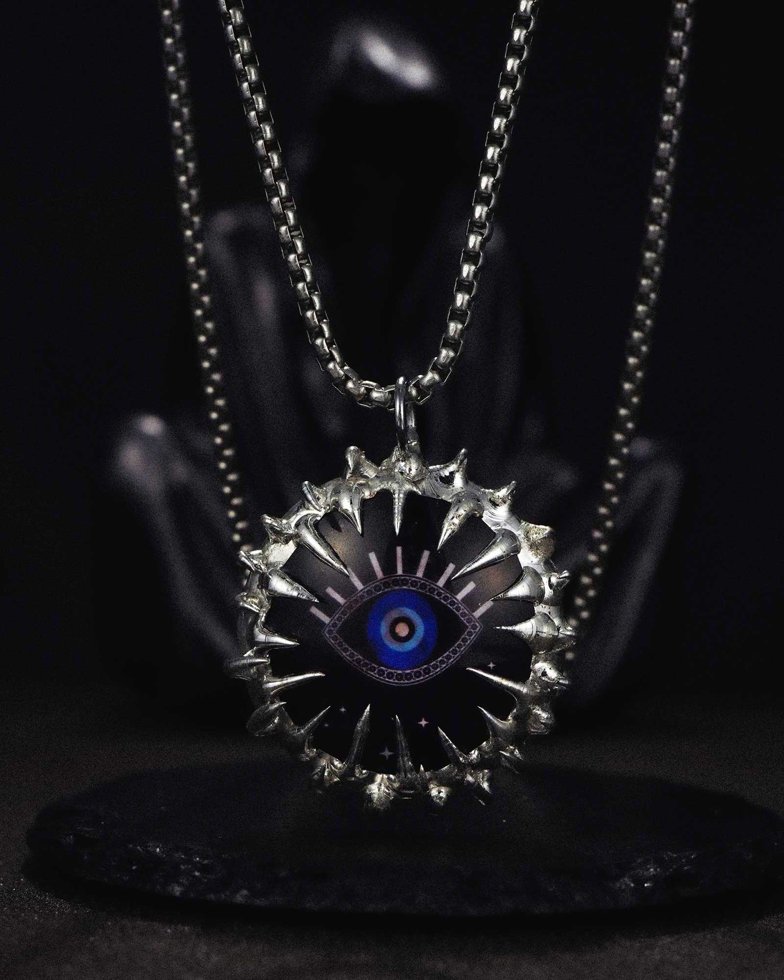 Molten Oracle, Mystical Soldered Evil Eye Necklace