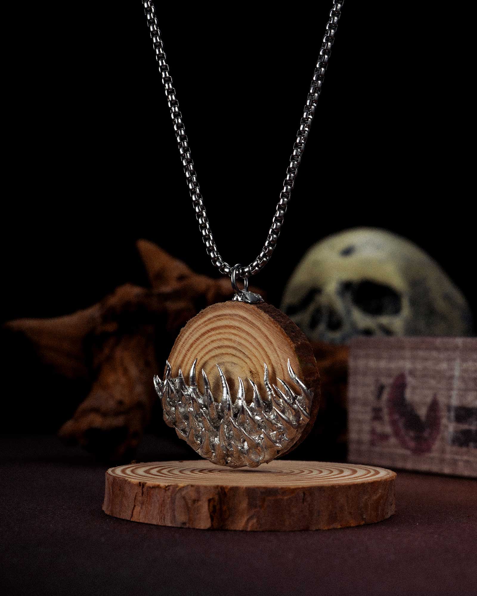 Burnt Offering, Sentimental Soldered Wood Necklace
