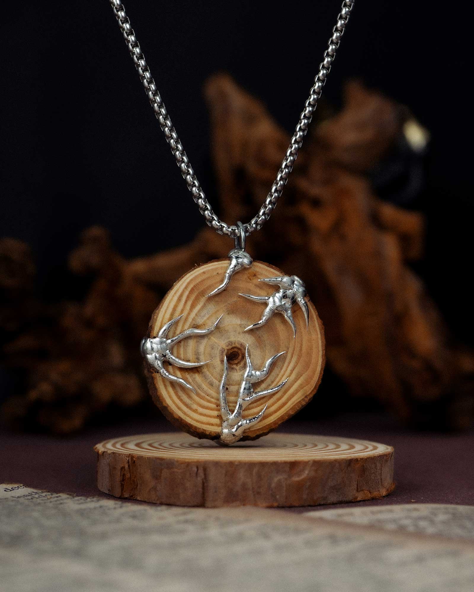Sylvan Vein, Creepy Soldered Wood Necklace