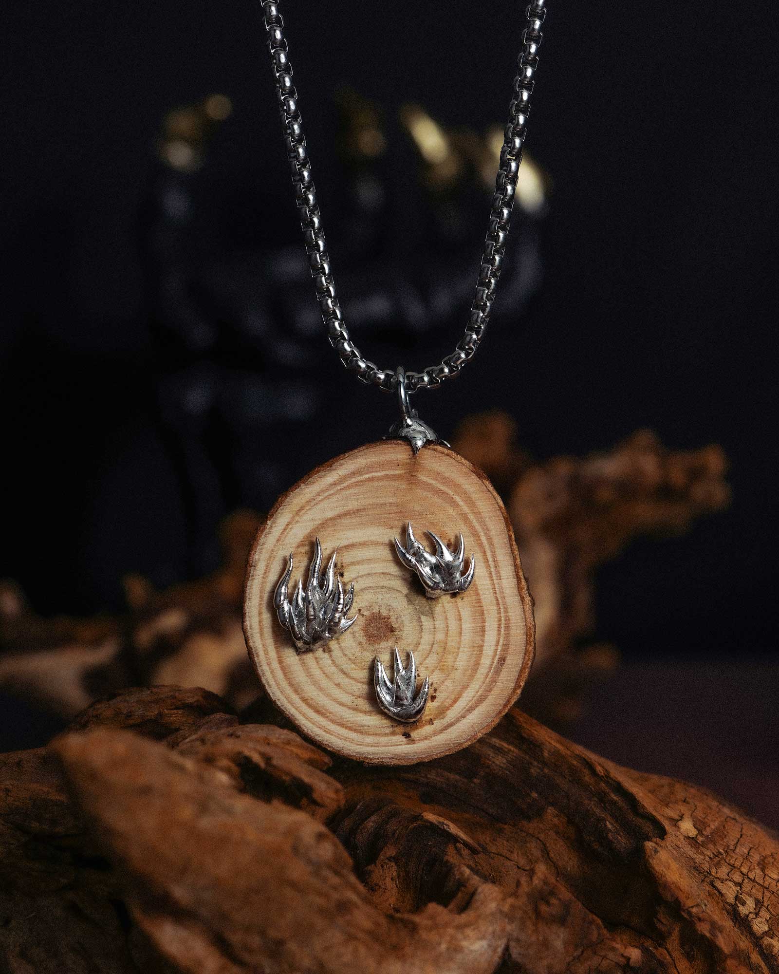 Rotbloom, Gothic Soldered Wood Necklace
