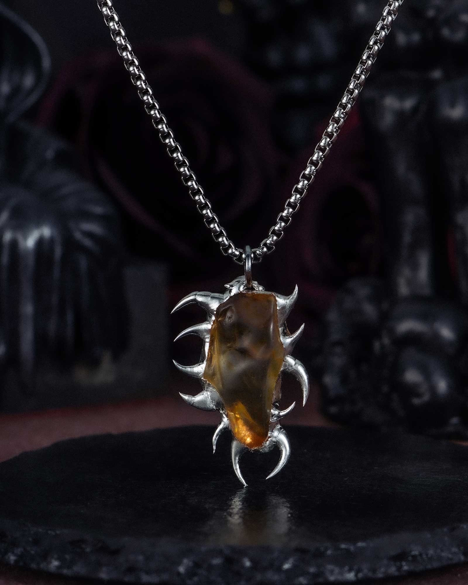 Duskscorch, Chic Soldered Citrine Necklace
