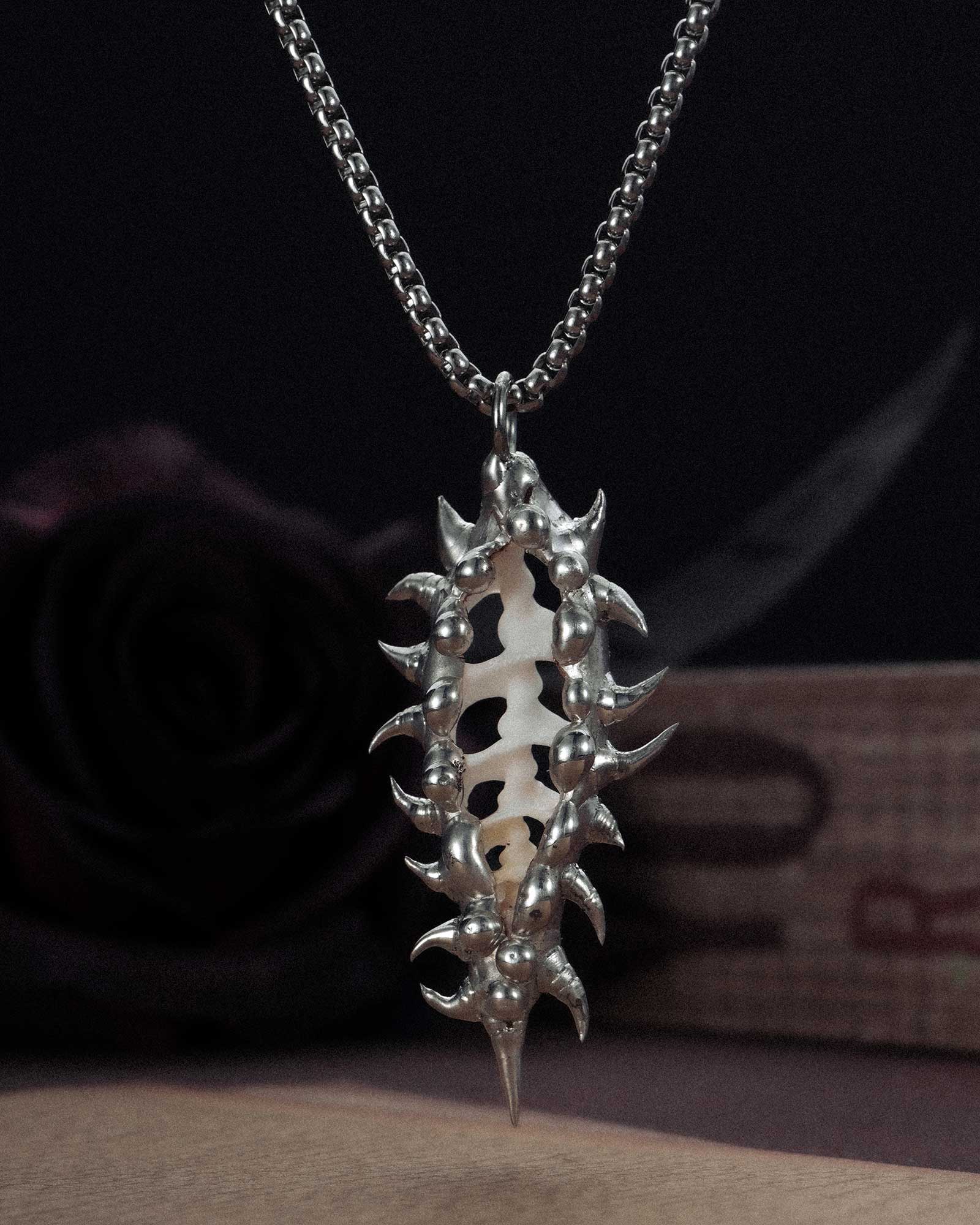 Spiral Wraith, Ghostlike Soldered Seasnail Pendant