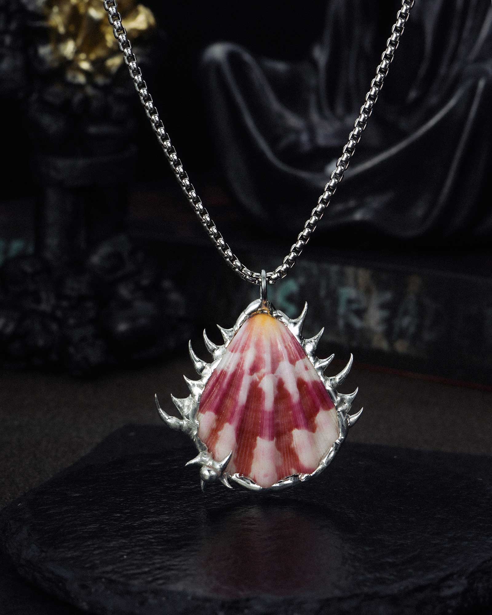 Sunset Petal, Romantic Soldered Seashell Necklace
