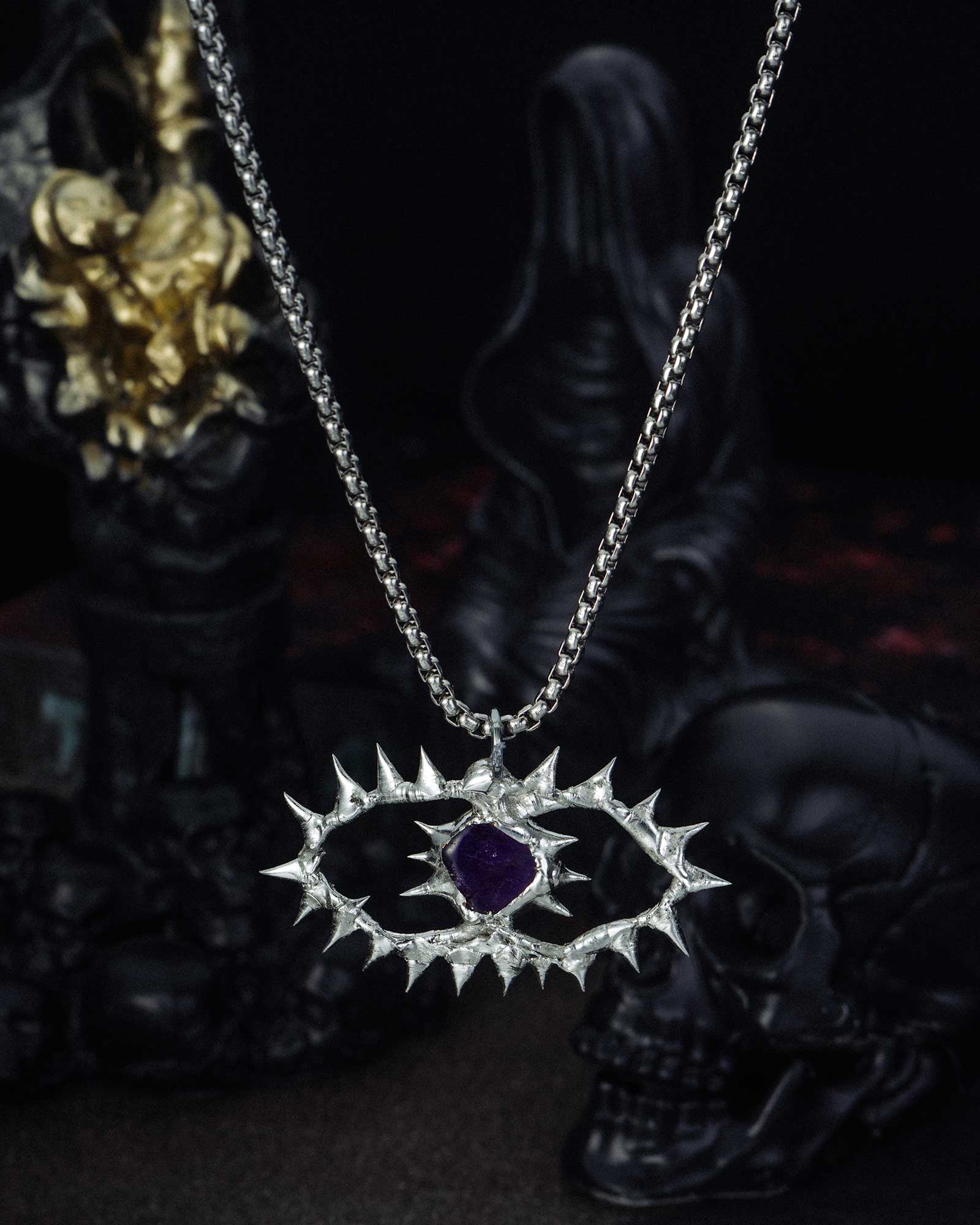 Soul Mirror, Mystical Soldered Crystal Necklace
