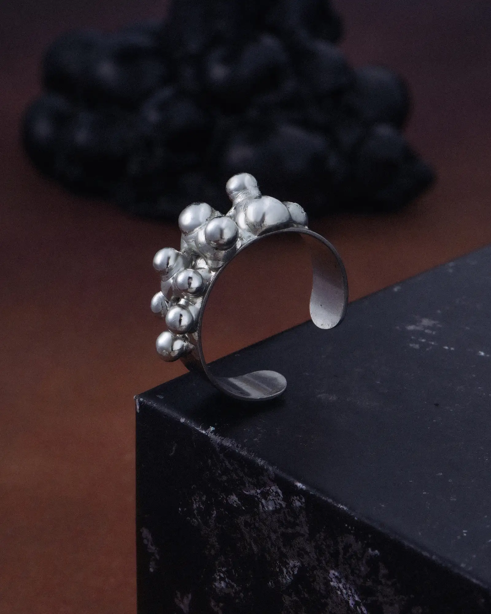 Beaded Loop, Handcrafted Rounded Soldered Ring