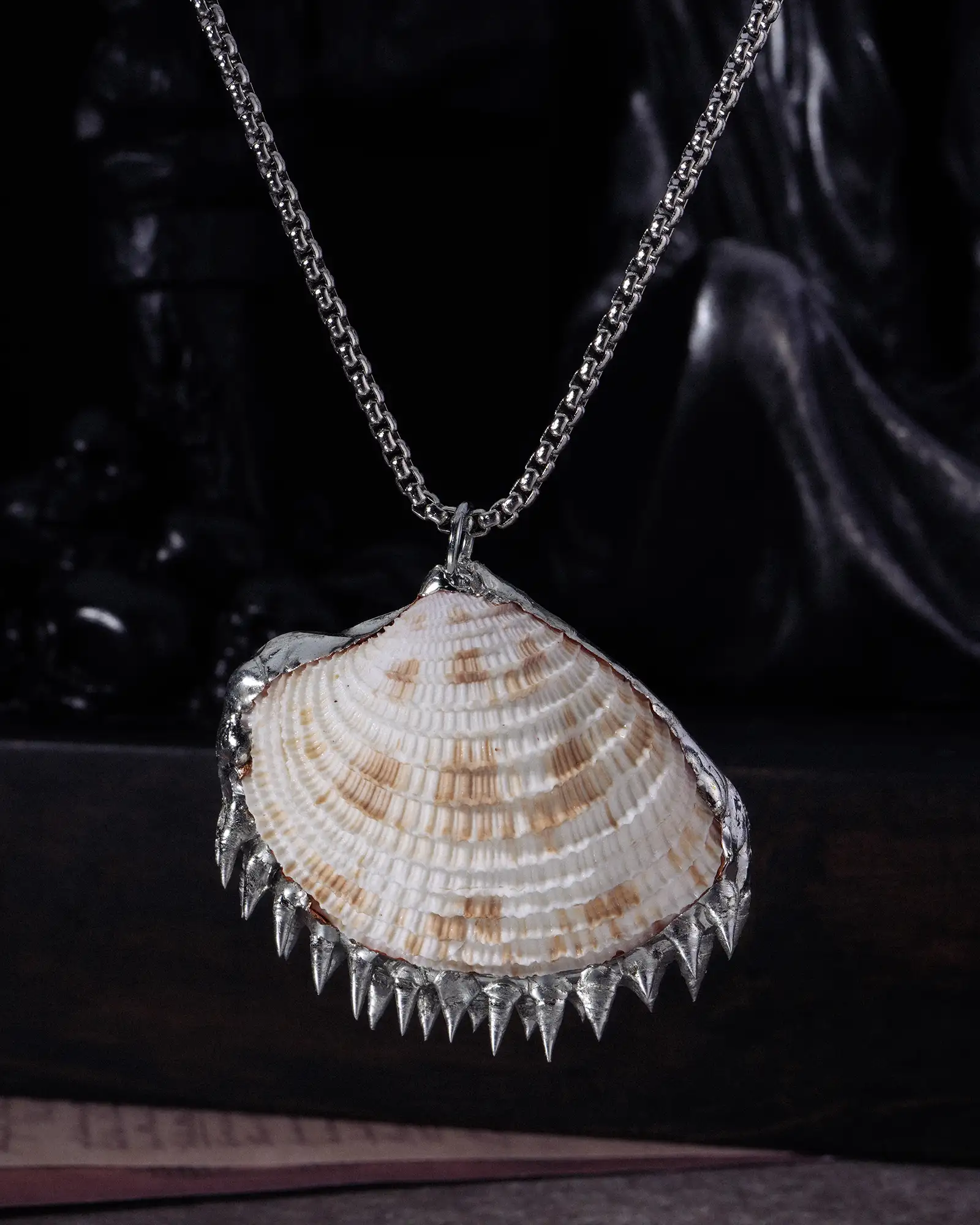Seaspike Halo, Spiky Handcrafted Soldered Seashell Necklace