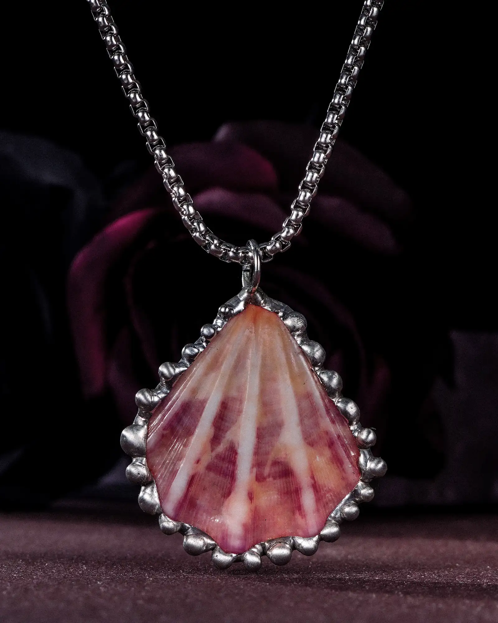 Blush Petal, Witchy Soldered Seashell Necklace