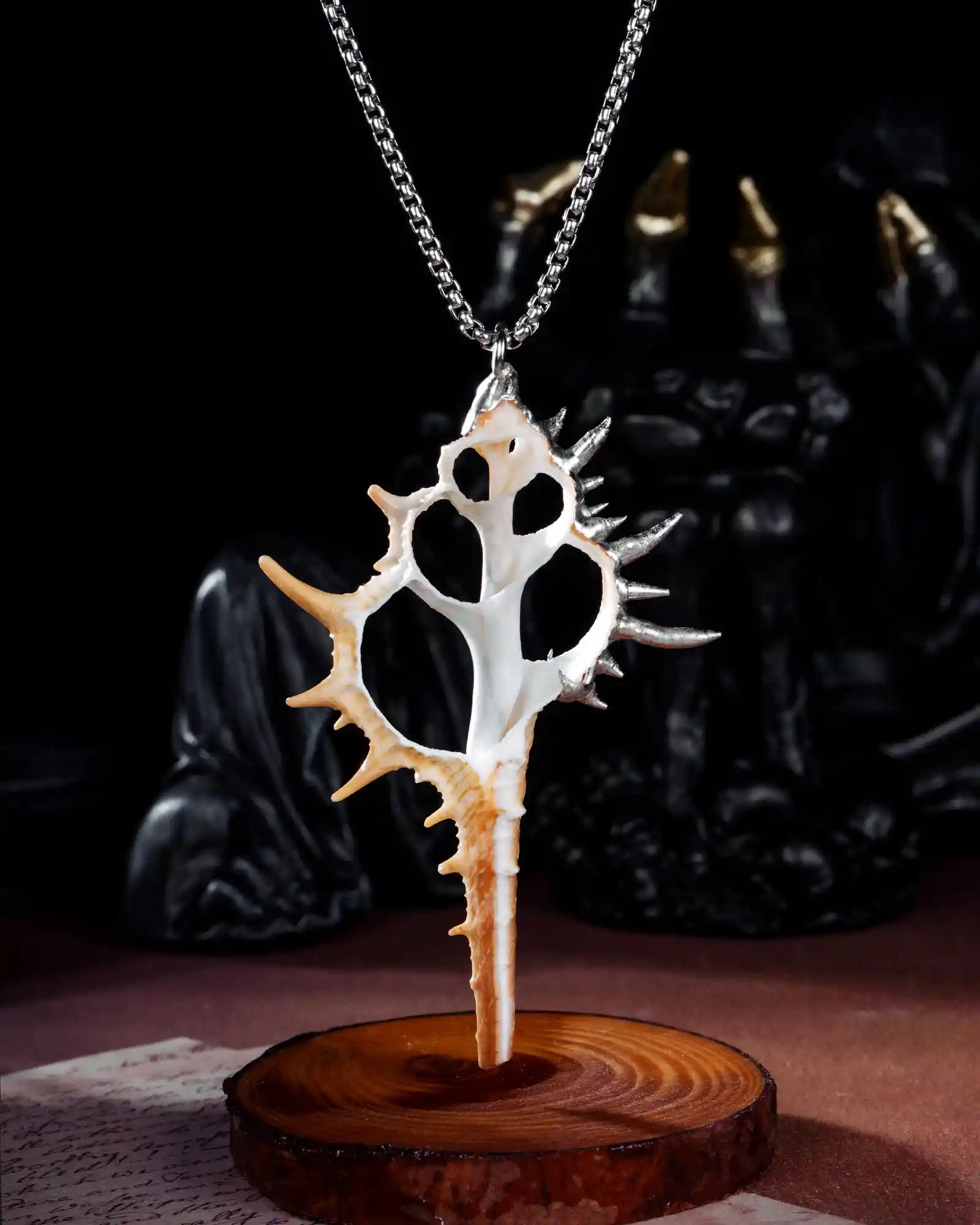 Riot Key, Bold Hand-soldered Seashell Necklace