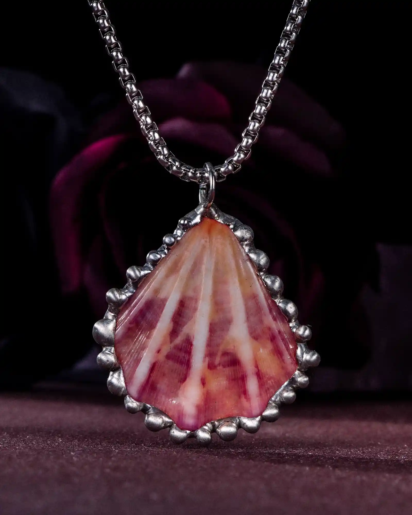 Blush Petal, Witchy Soldered Seashell Necklace