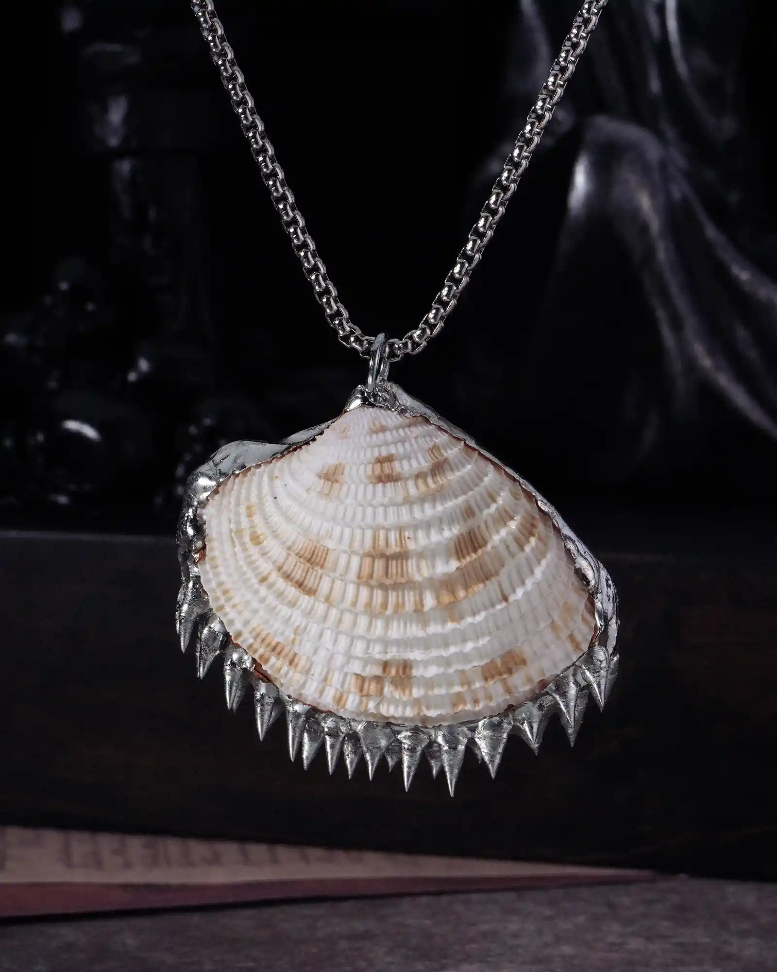 Seaspike Halo, Spiky Handcrafted Soldered Seashell Necklace