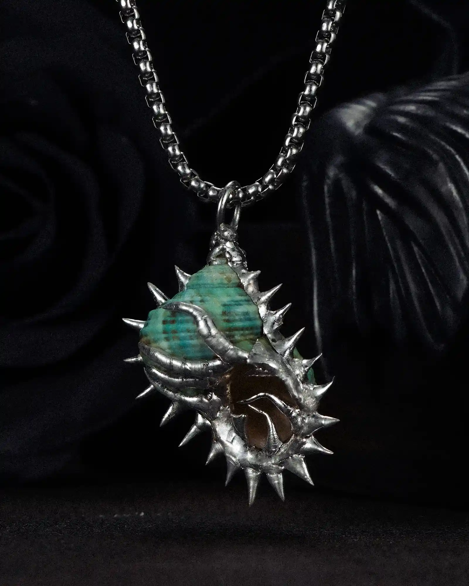 Spined Tulip, Intricate Handcrafted Soldered Seashell Necklace