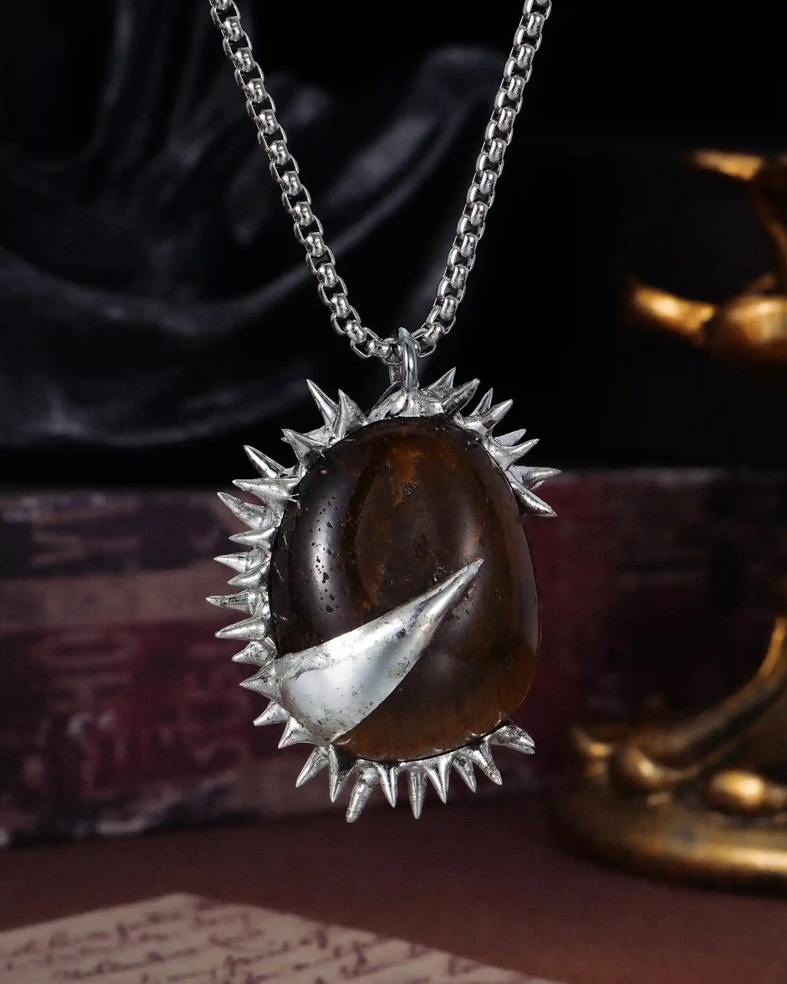 Emberfang, Feral Soldered Tiger Eye Necklace