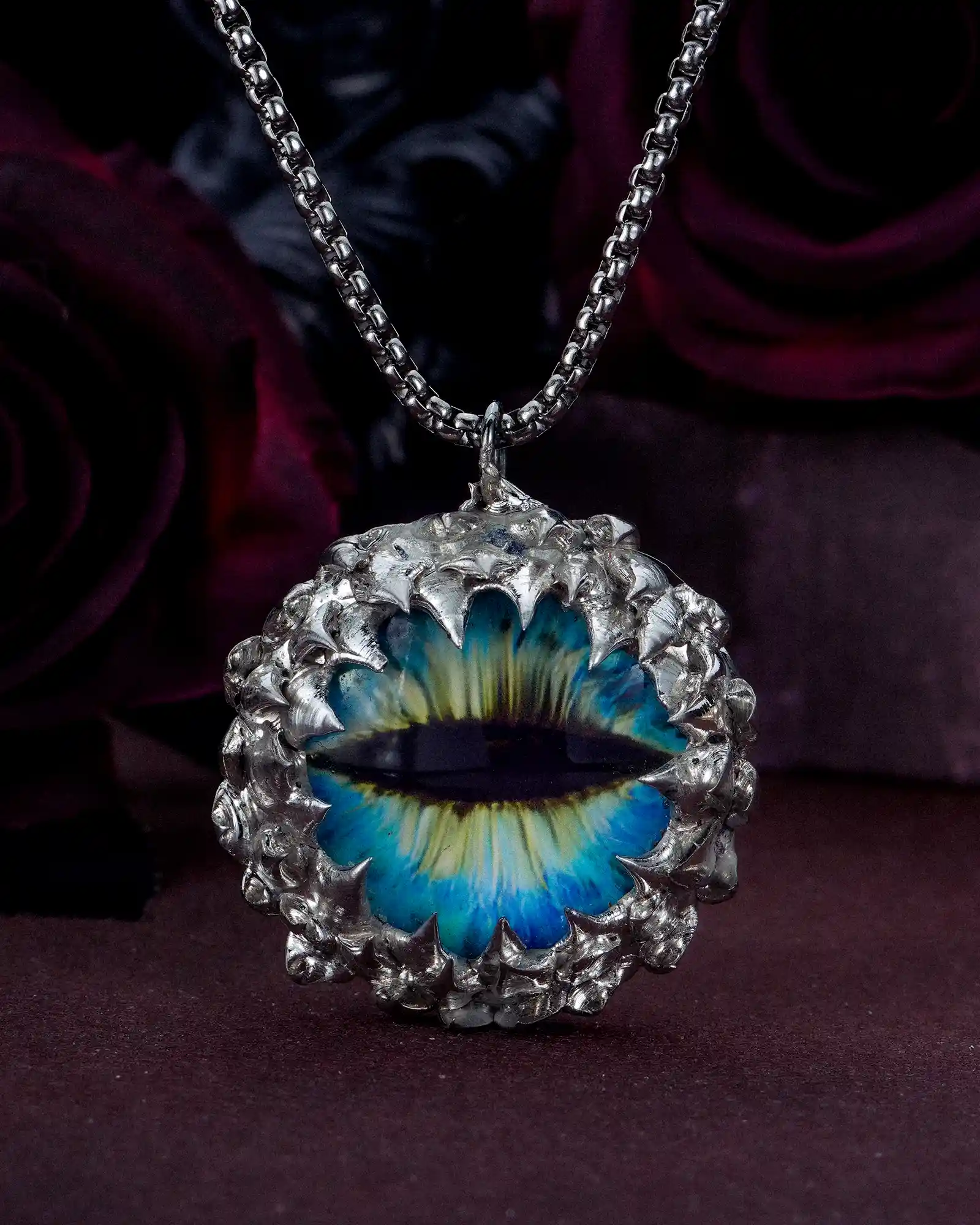 The Unblinking One, Bold Handmade Soldered Evil Eye Necklace