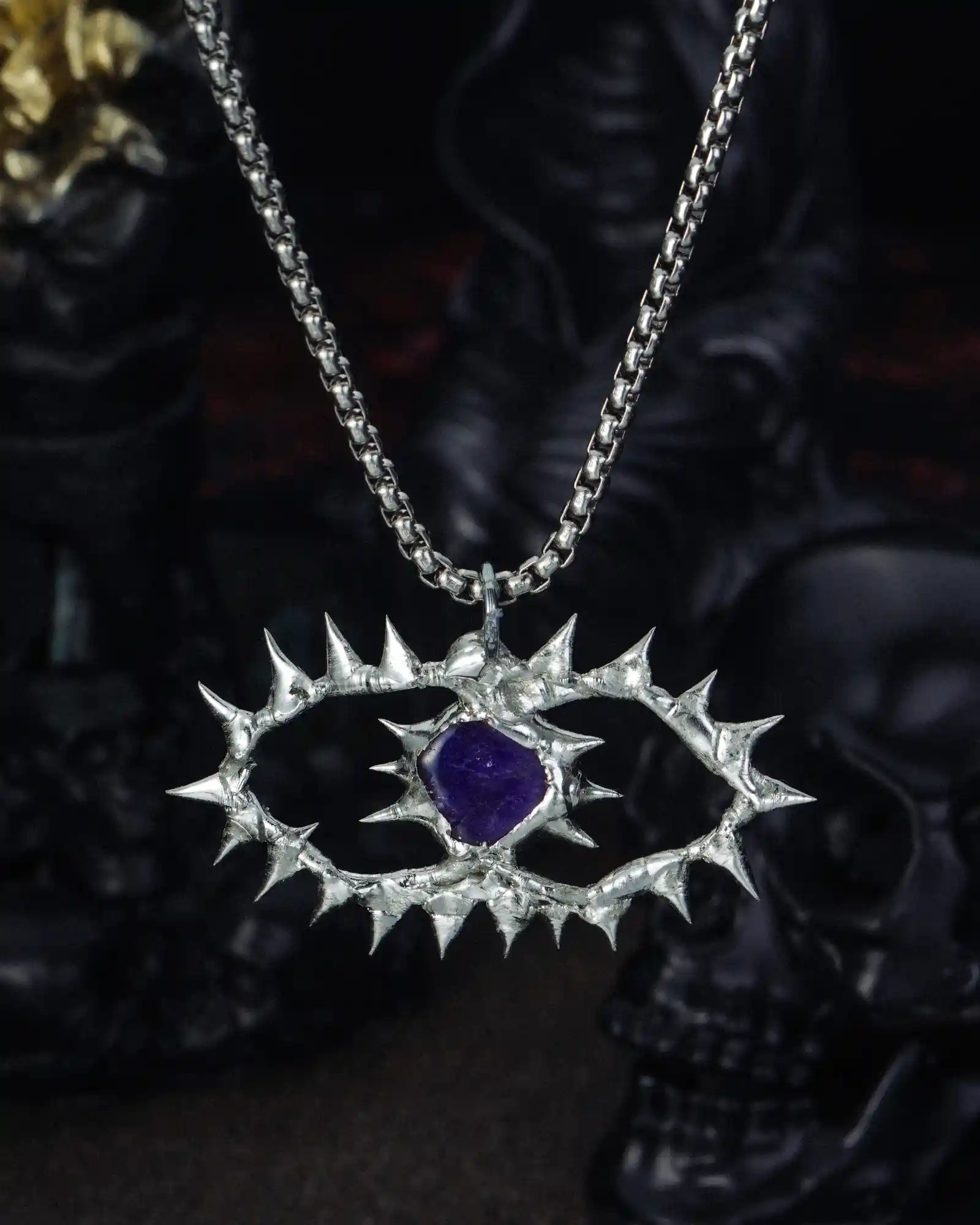 Soul Mirror, Mystical Soldered Crystal Necklace