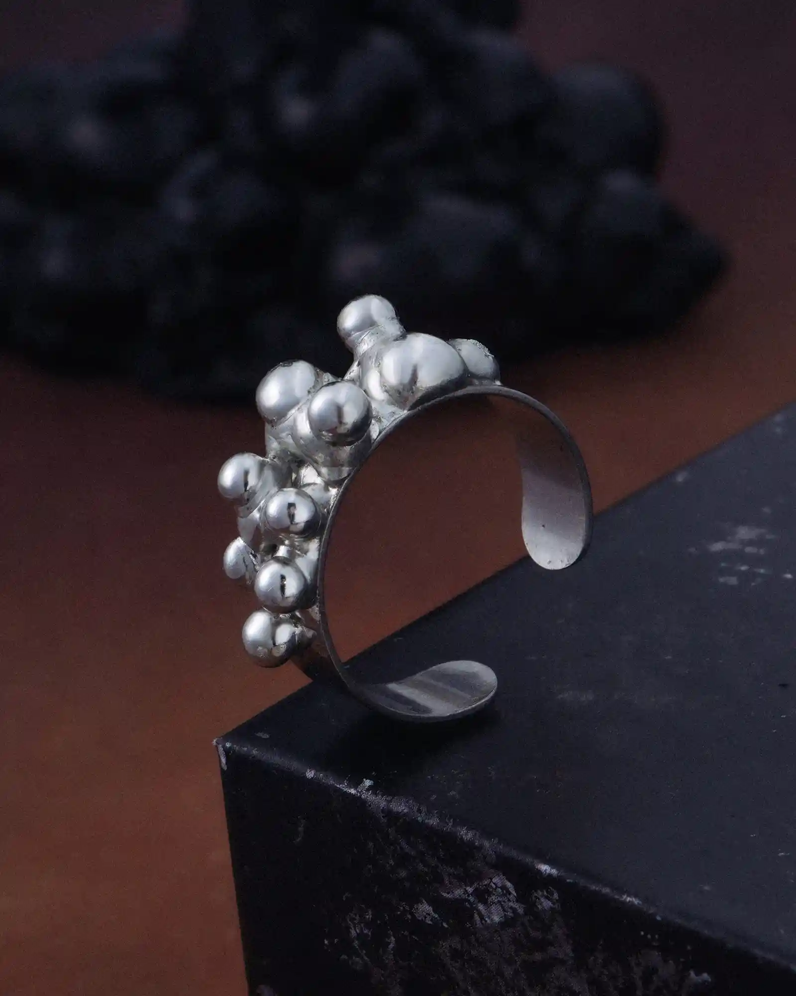 Beaded Loop, Handcrafted Rounded Soldered Ring