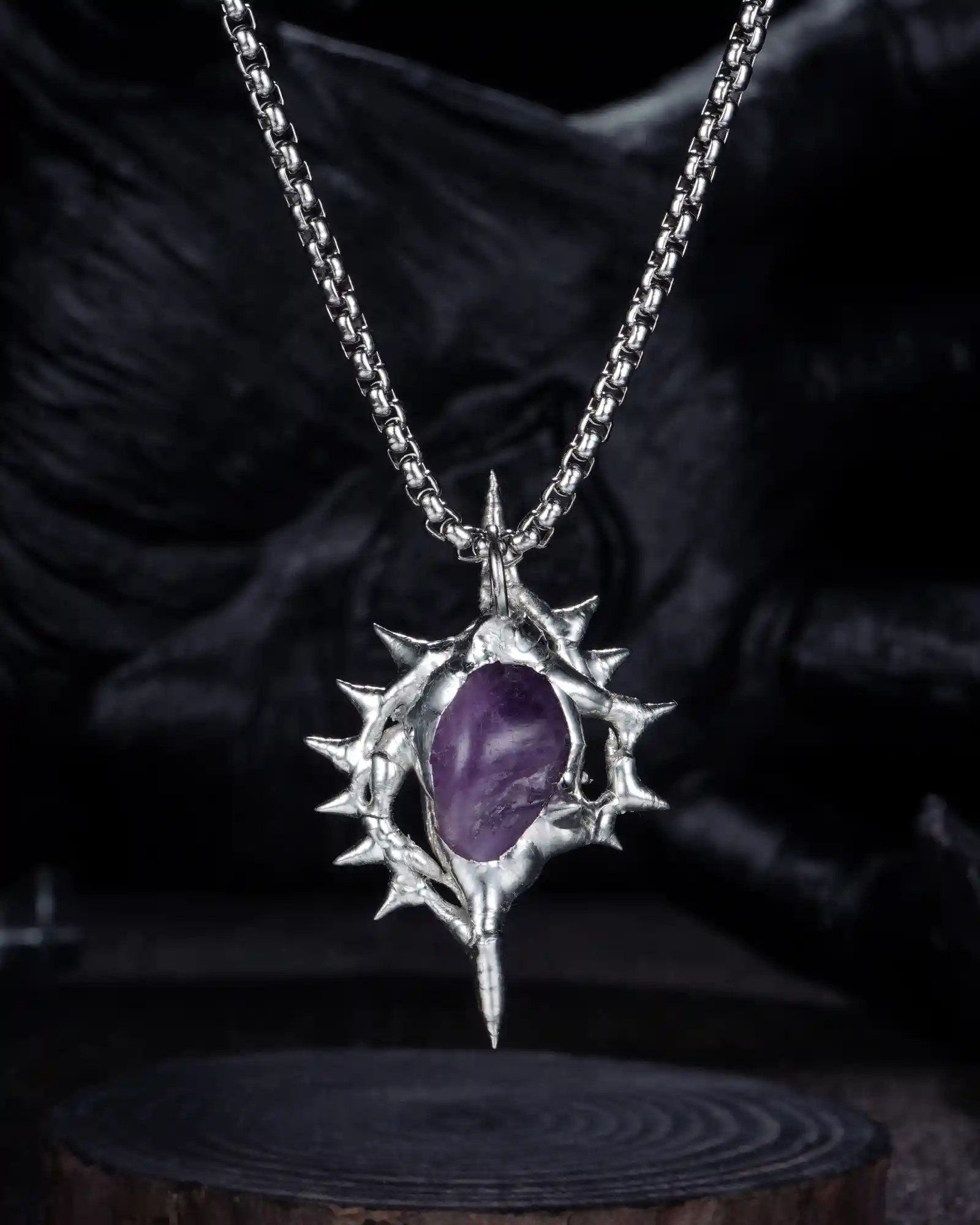 Violet Burst, Refined Soldered Amethyst Necklace