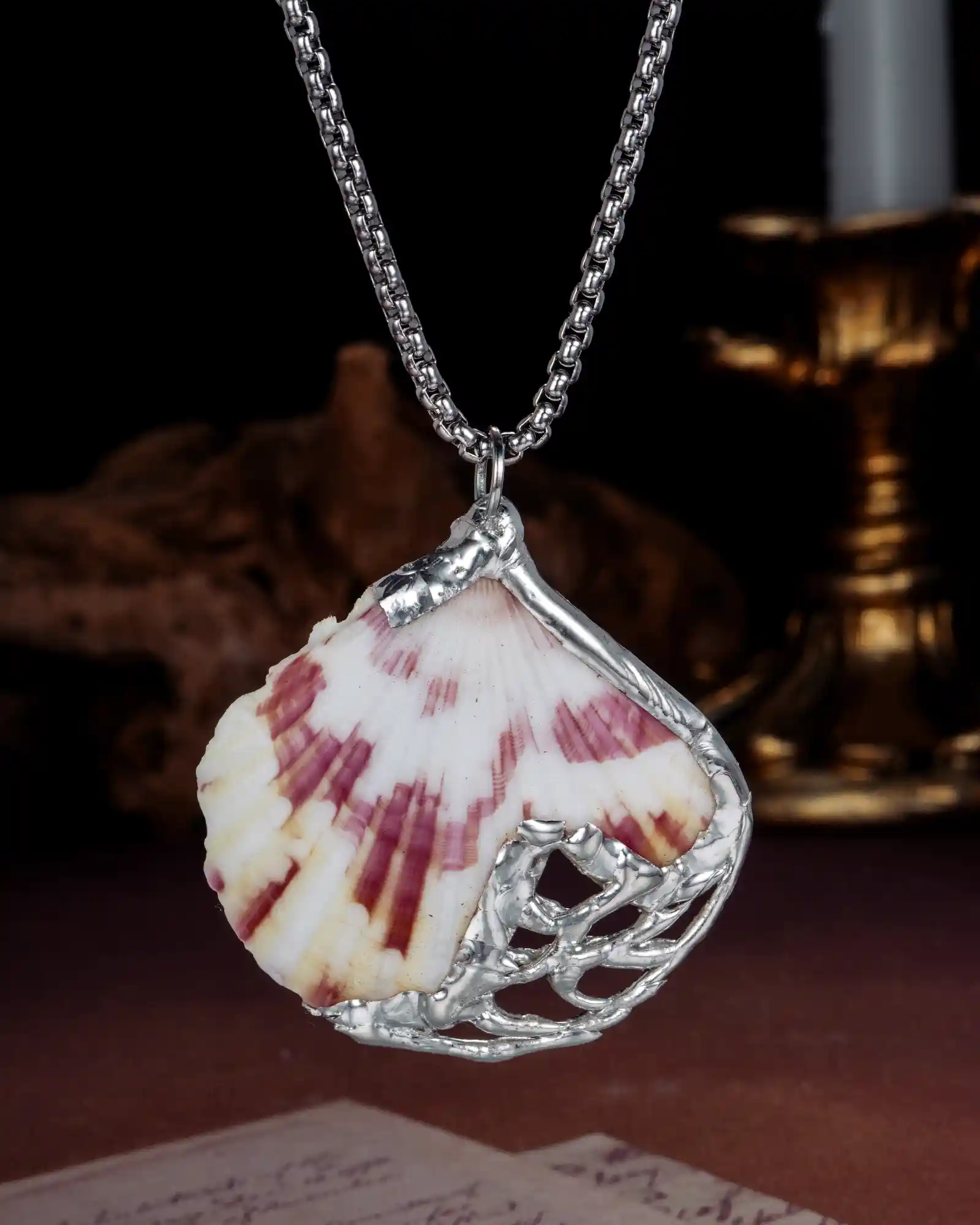 Woven Imperfection, Niche Handcrafted Seashell Necklace