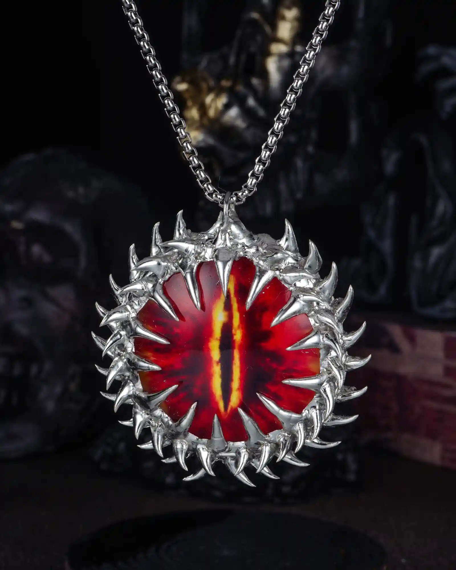 Hellfire Iris, Occult Solered Evil Eye Necklace