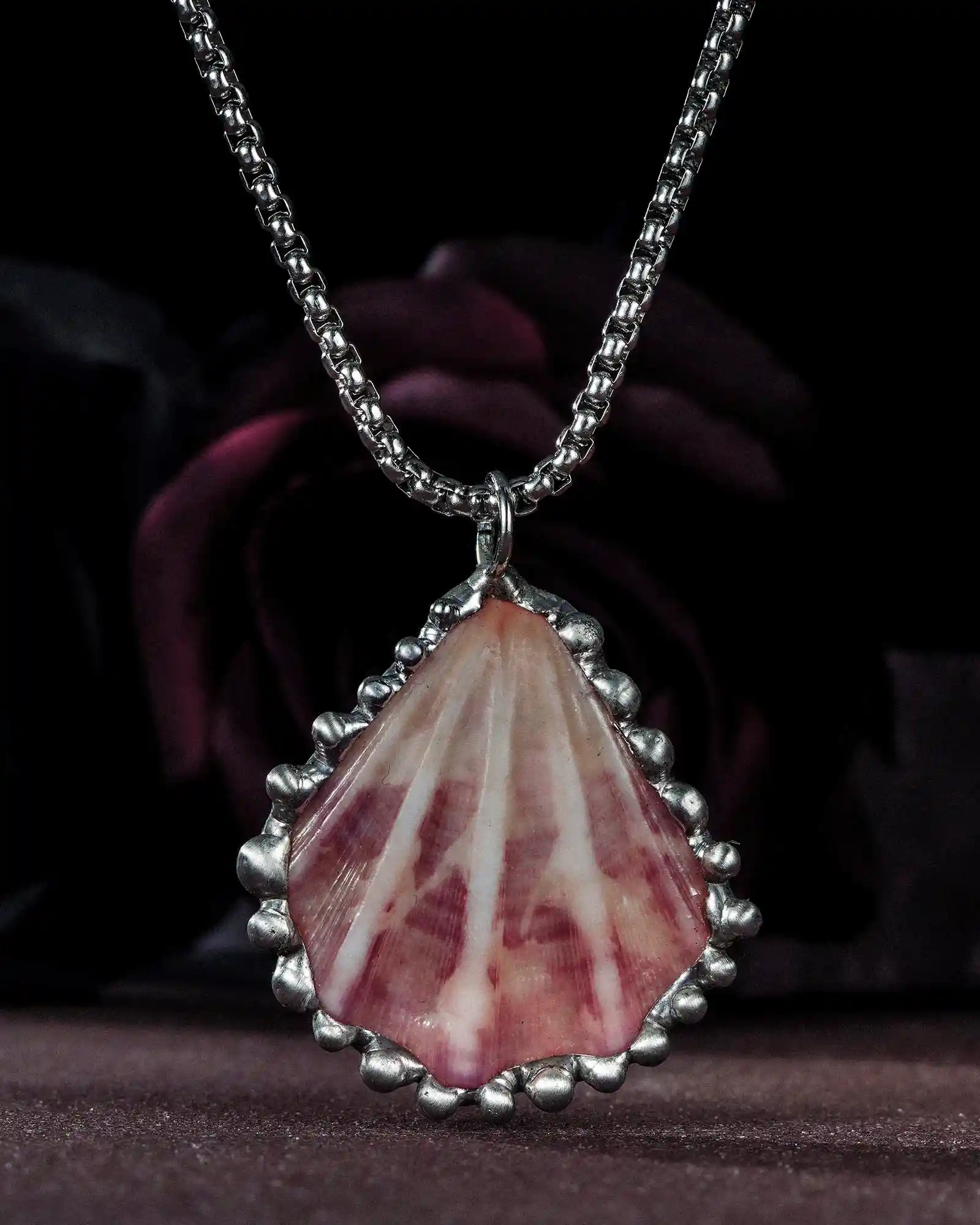 Blush Petal, Witchy Soldered Seashell Necklace