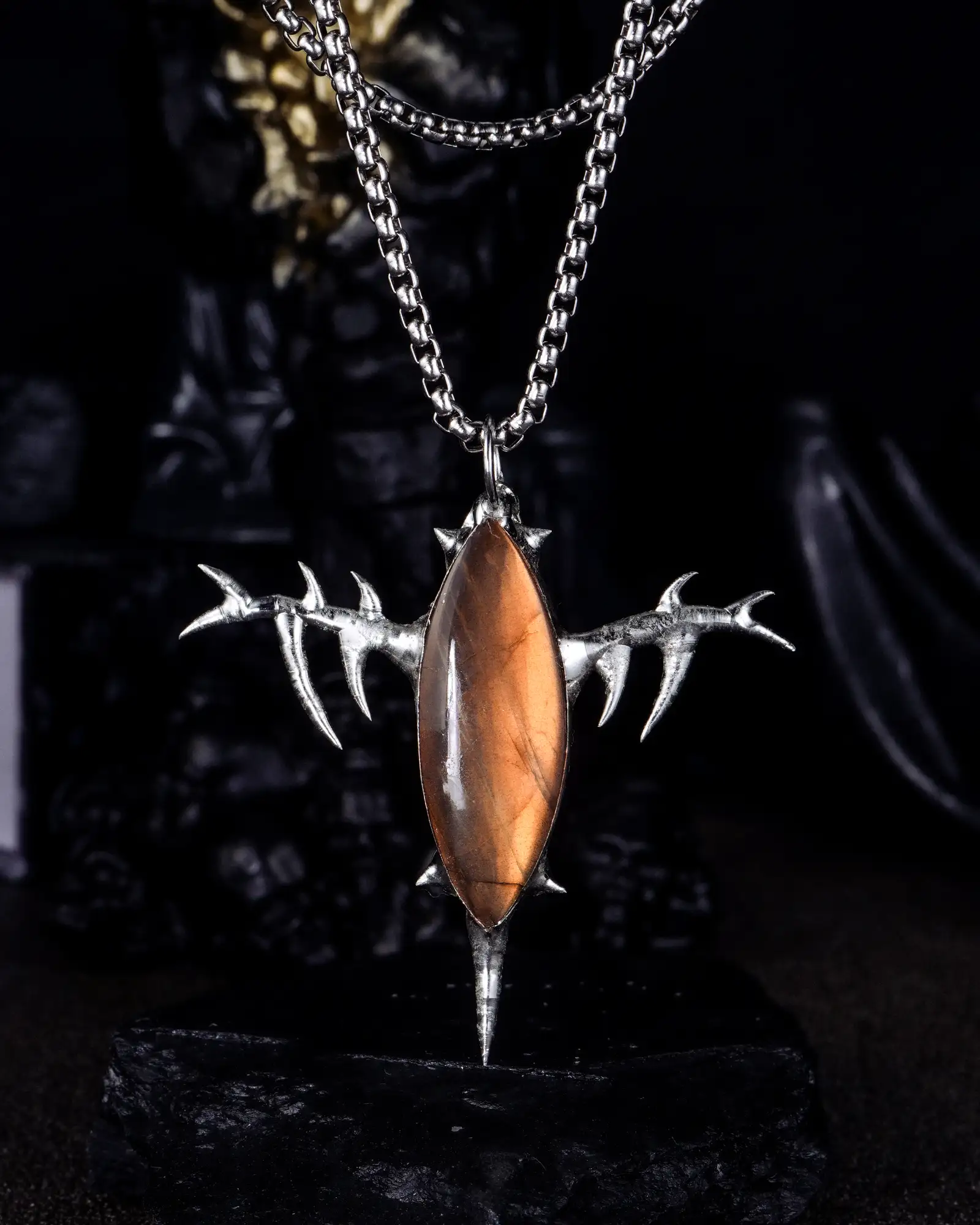 Solar Wing, Fiery Soldered Labradorite Necklace