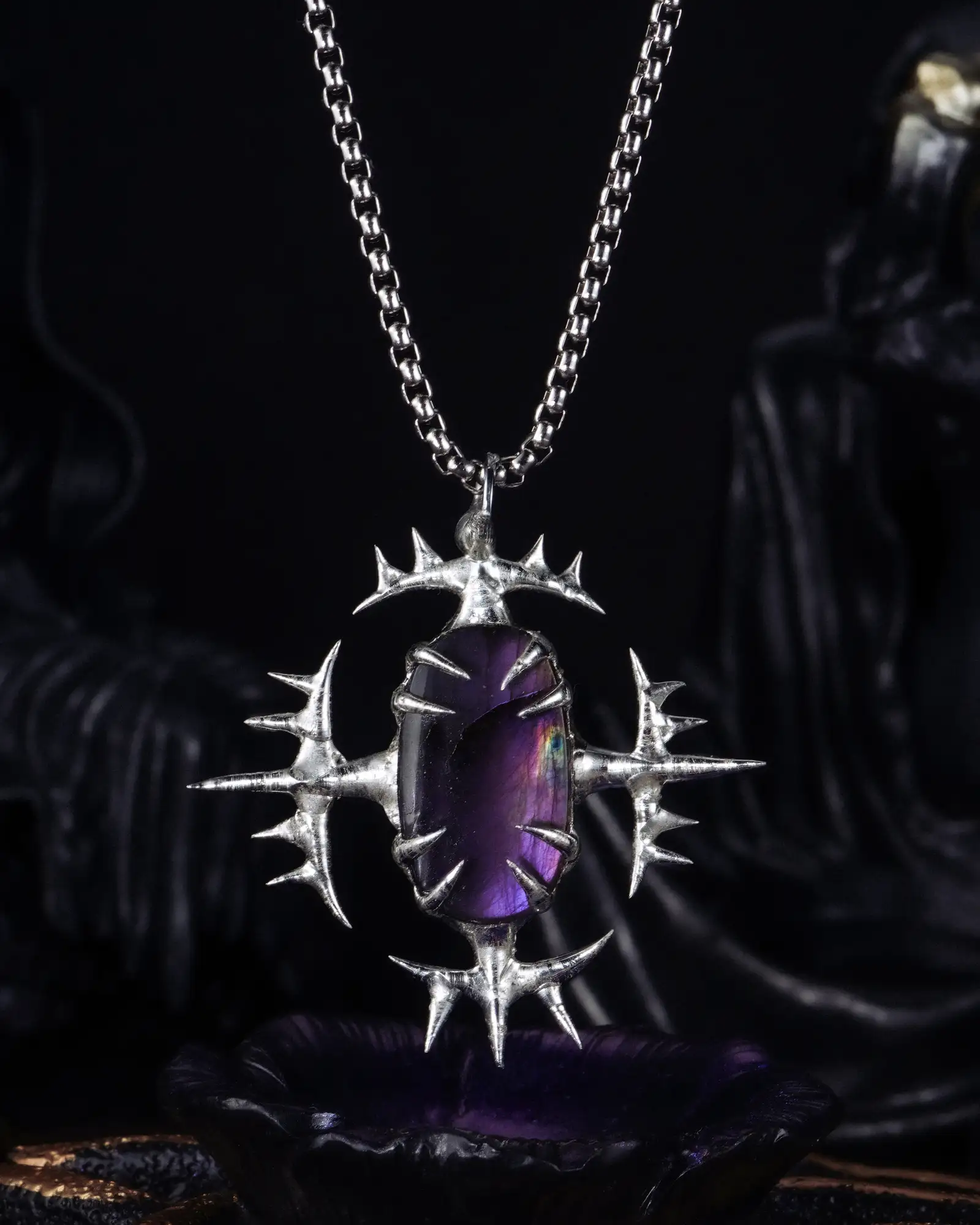 Thornspell, Whimsigoth Purple Labradorite Necklace
