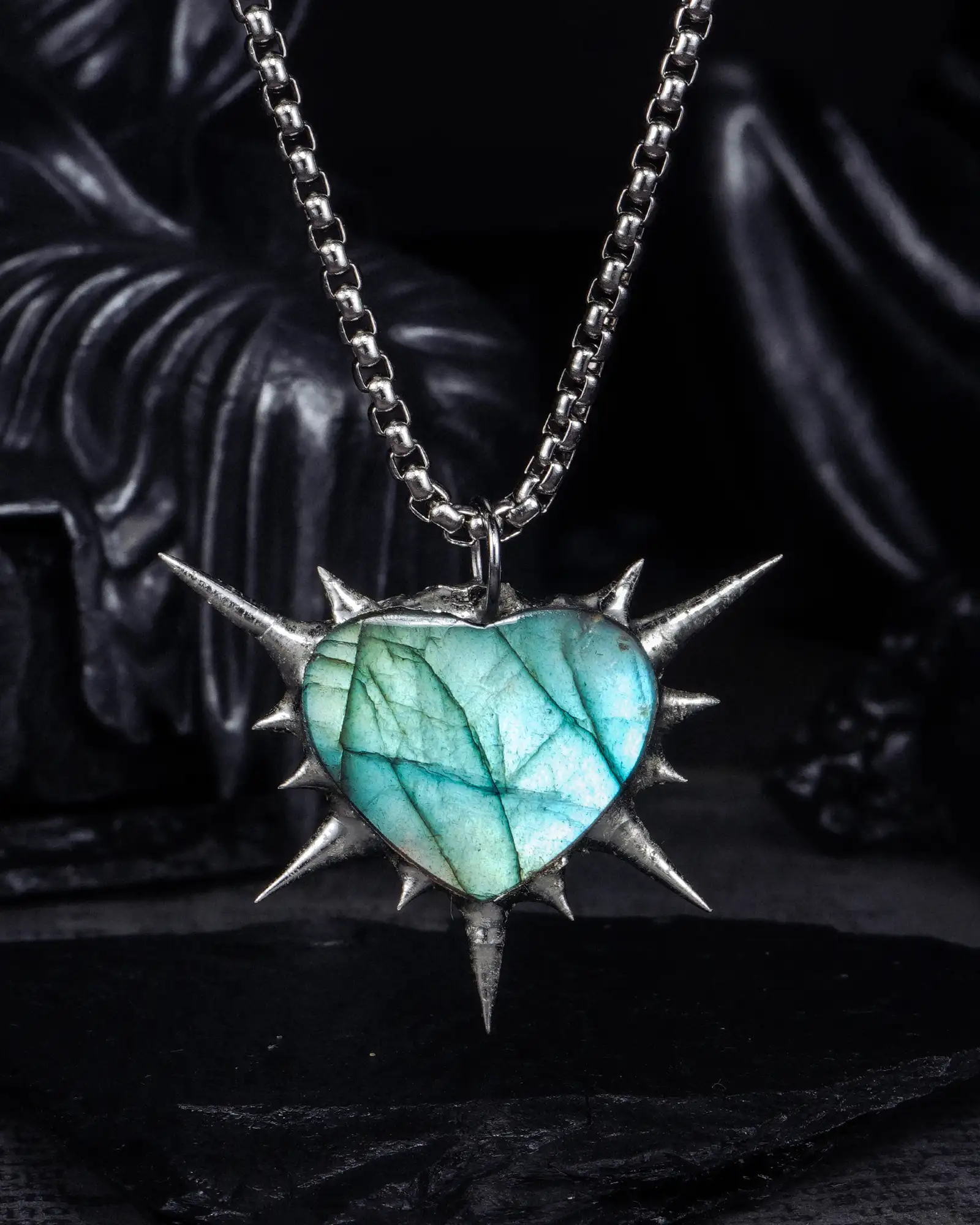 Eruption, Fierce Soldered Labradorite Necklace
