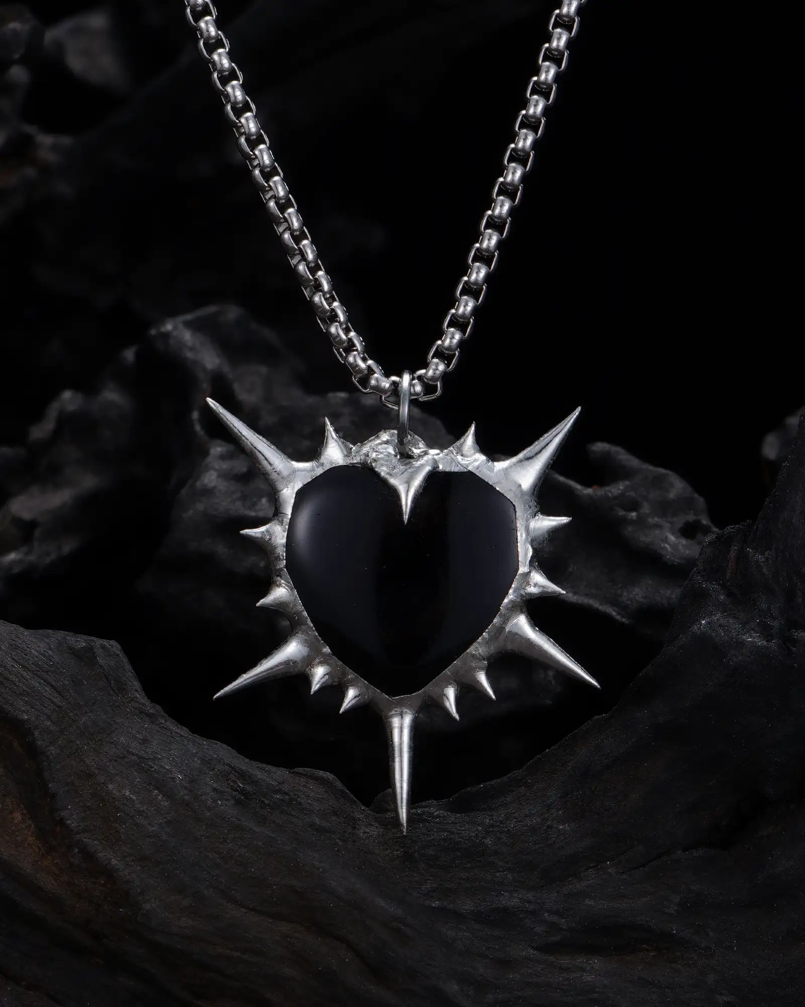 Black Rose Oath, Delicate Soldered Pendant