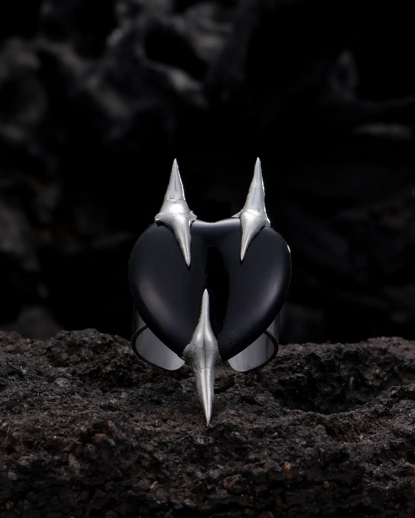 Romance with Teeth, Unisex Dark Crystal Ring