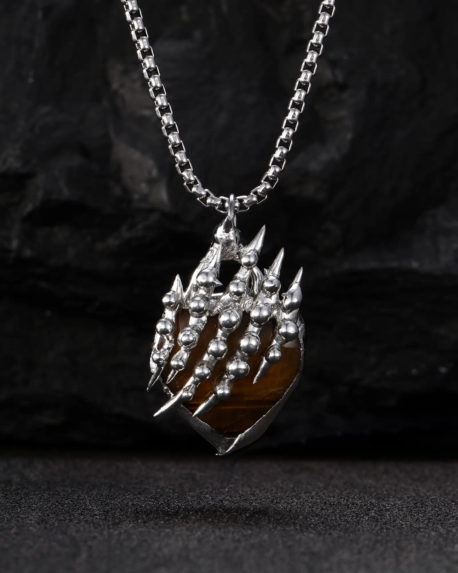 Heart Under Siege, Soft Solder Tiger's Eye Pendant