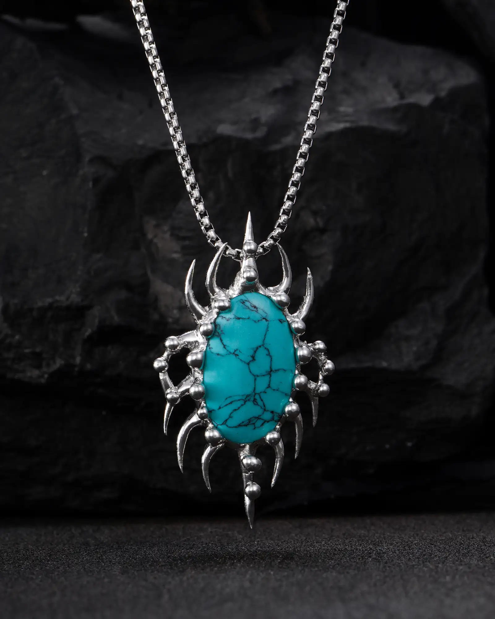 Wild Sky, Chic Softsolder Turquoise Pendant