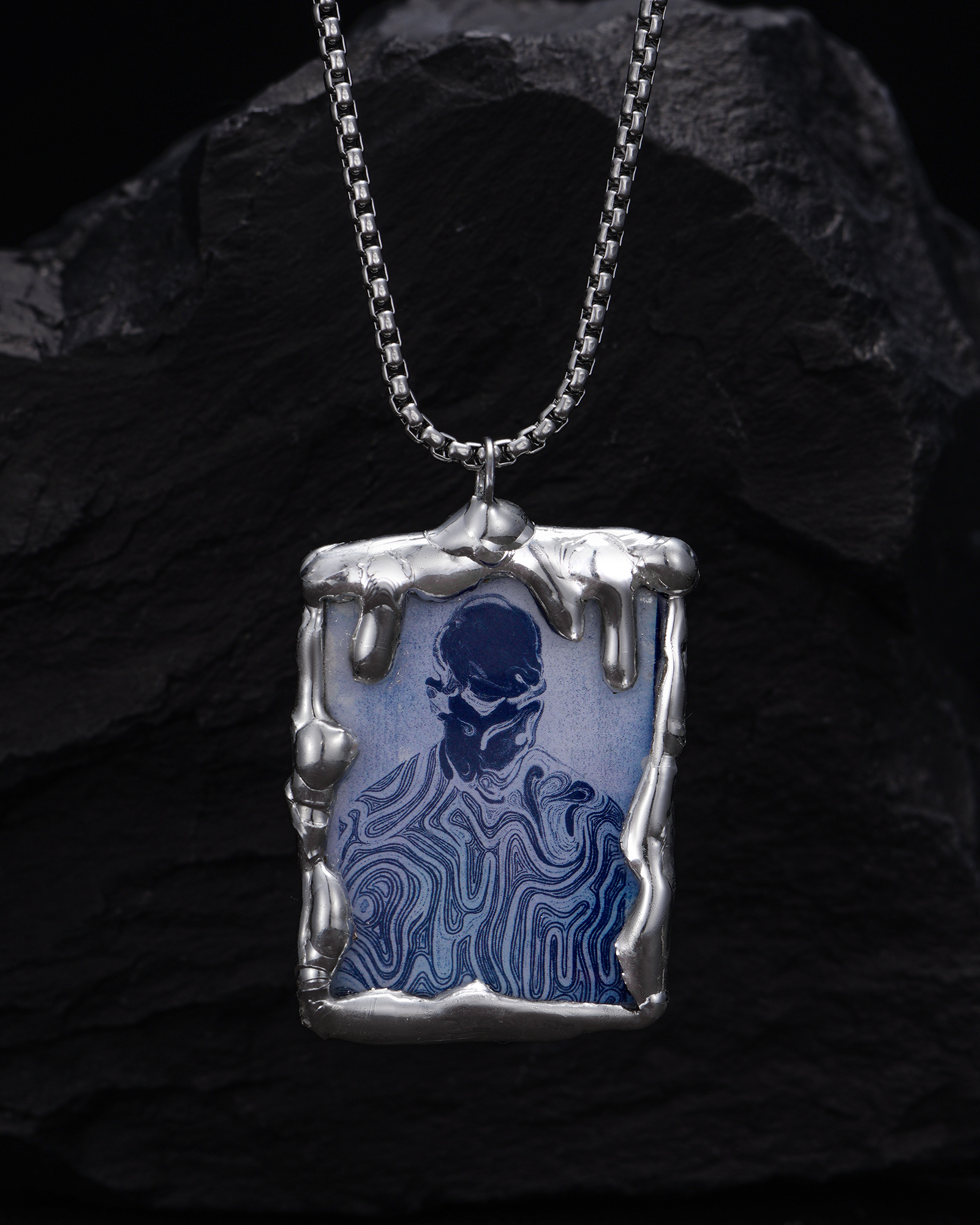 The Big One, Eccentric Cyanotype Necklace