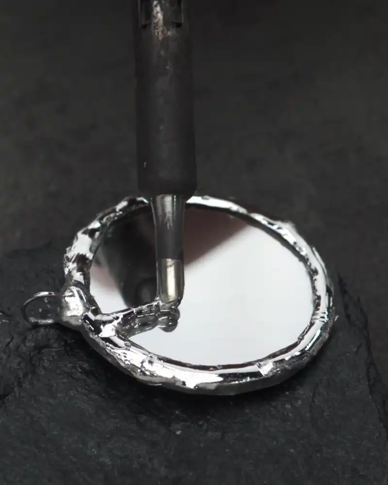The Martyr's Orbit, Gothic Spiked Halo Mirror Pendant - view 1