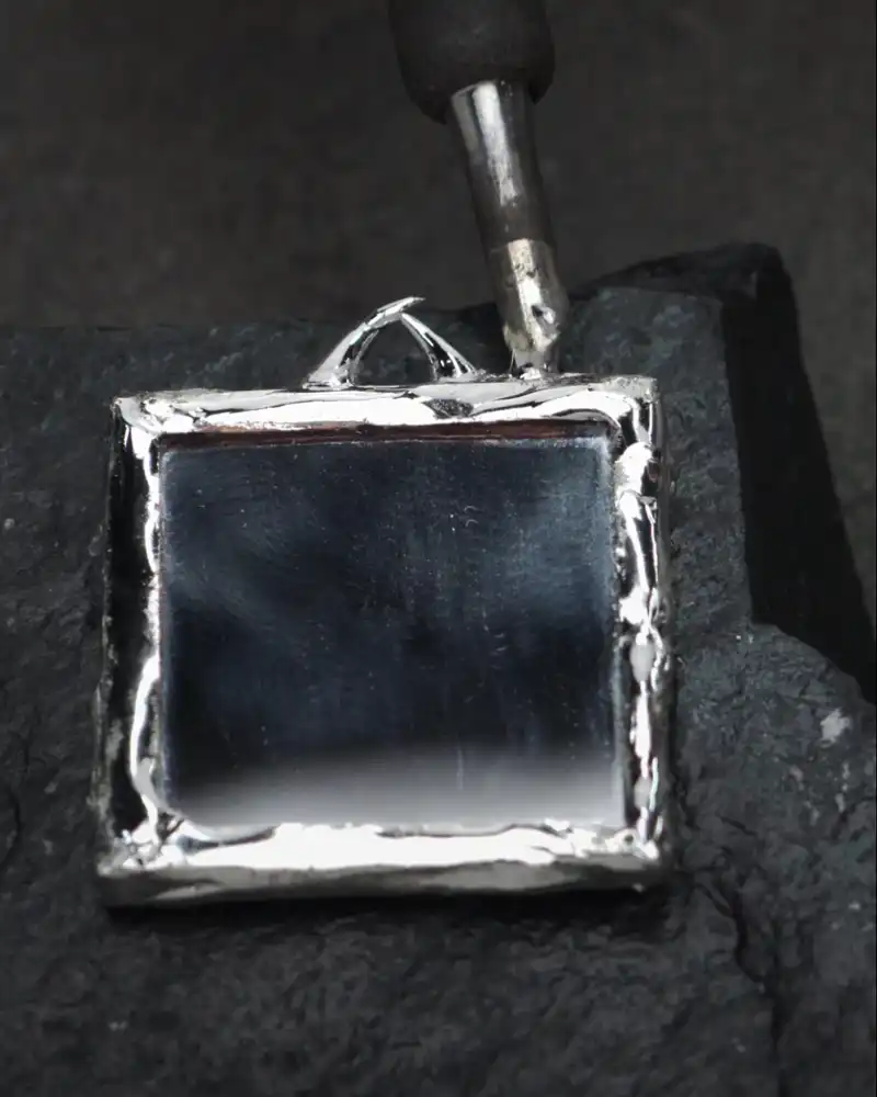Unsoft, Handmade Punk Soldered Mirror Necklace - view 1