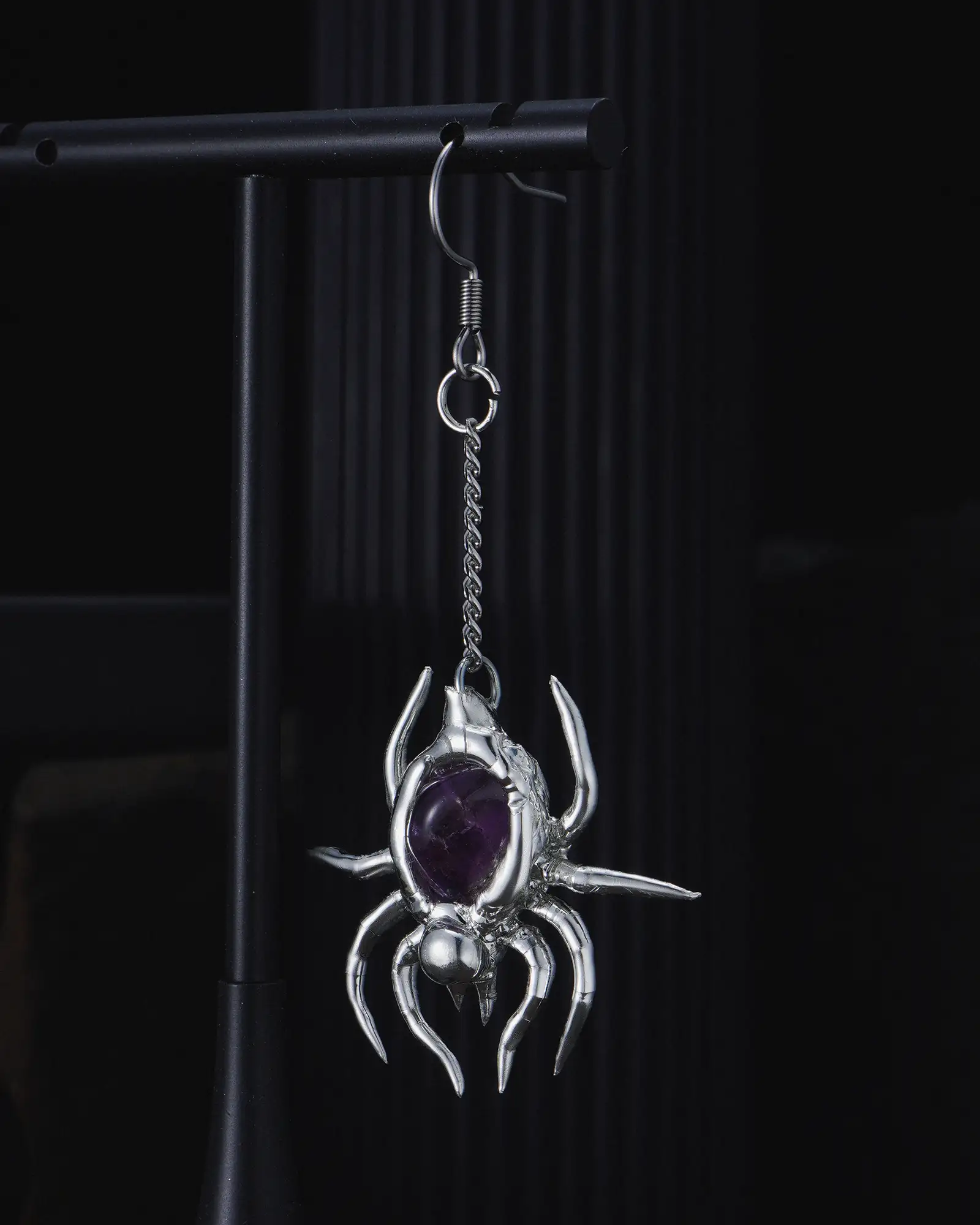 [One Earring Only] Amethyst Weaver, Chic Soldered Crystal Earring - view 1