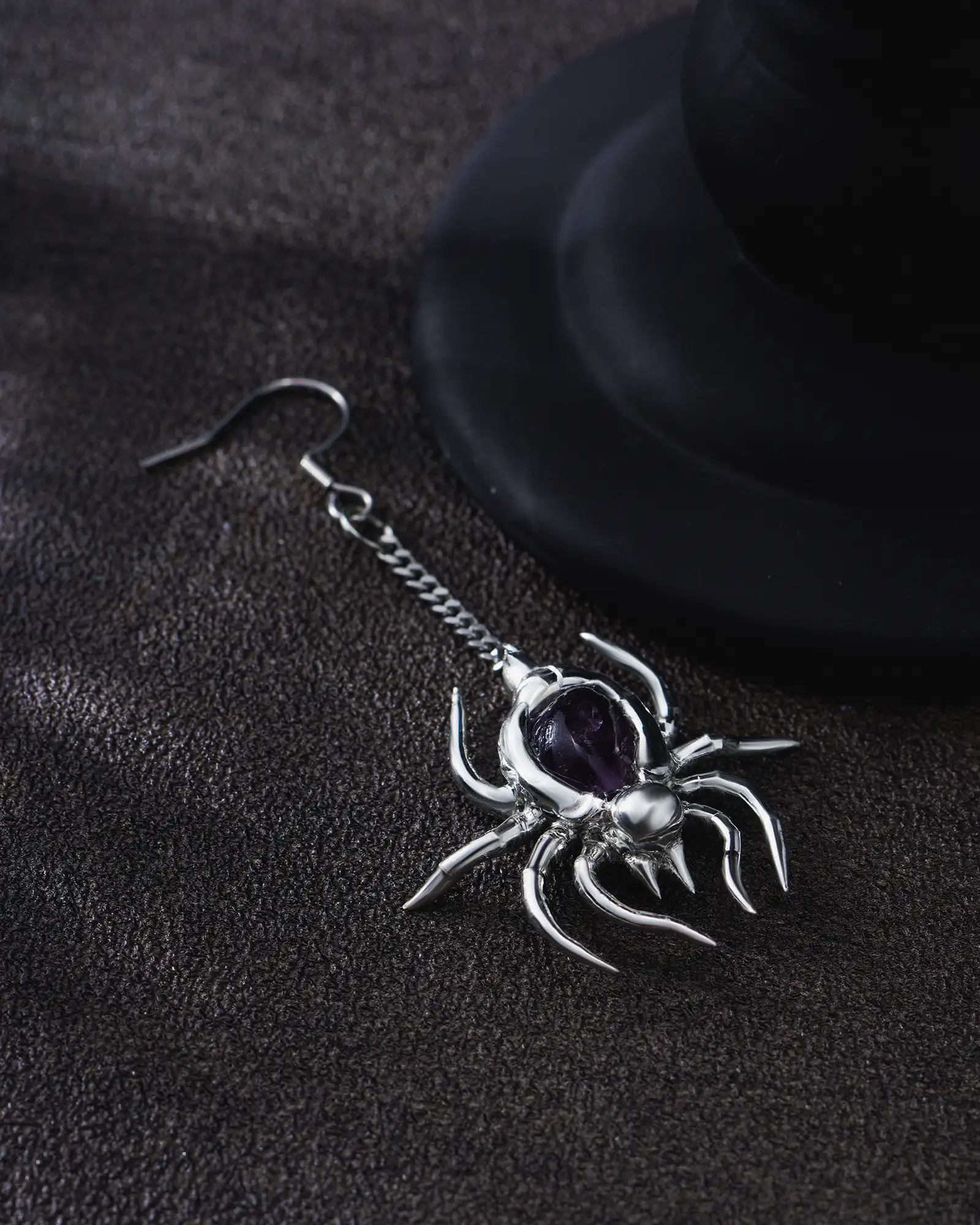 [One Earring Only] Amethyst Weaver, Chic Soldered Crystal Earring - view 5