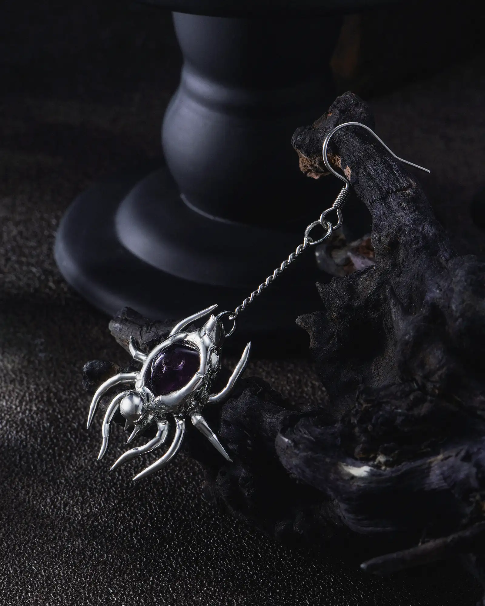 [One Earring Only] Amethyst Weaver, Chic Soldered Crystal Earring - view 6