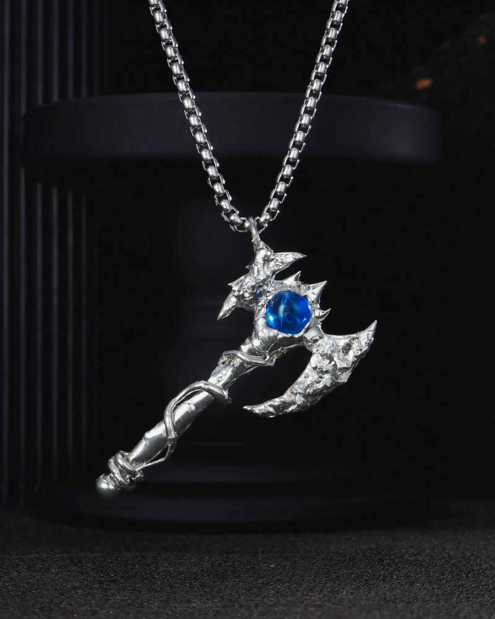 The Labrys, Gothic Hand Soldered Crystal Necklace - view 1