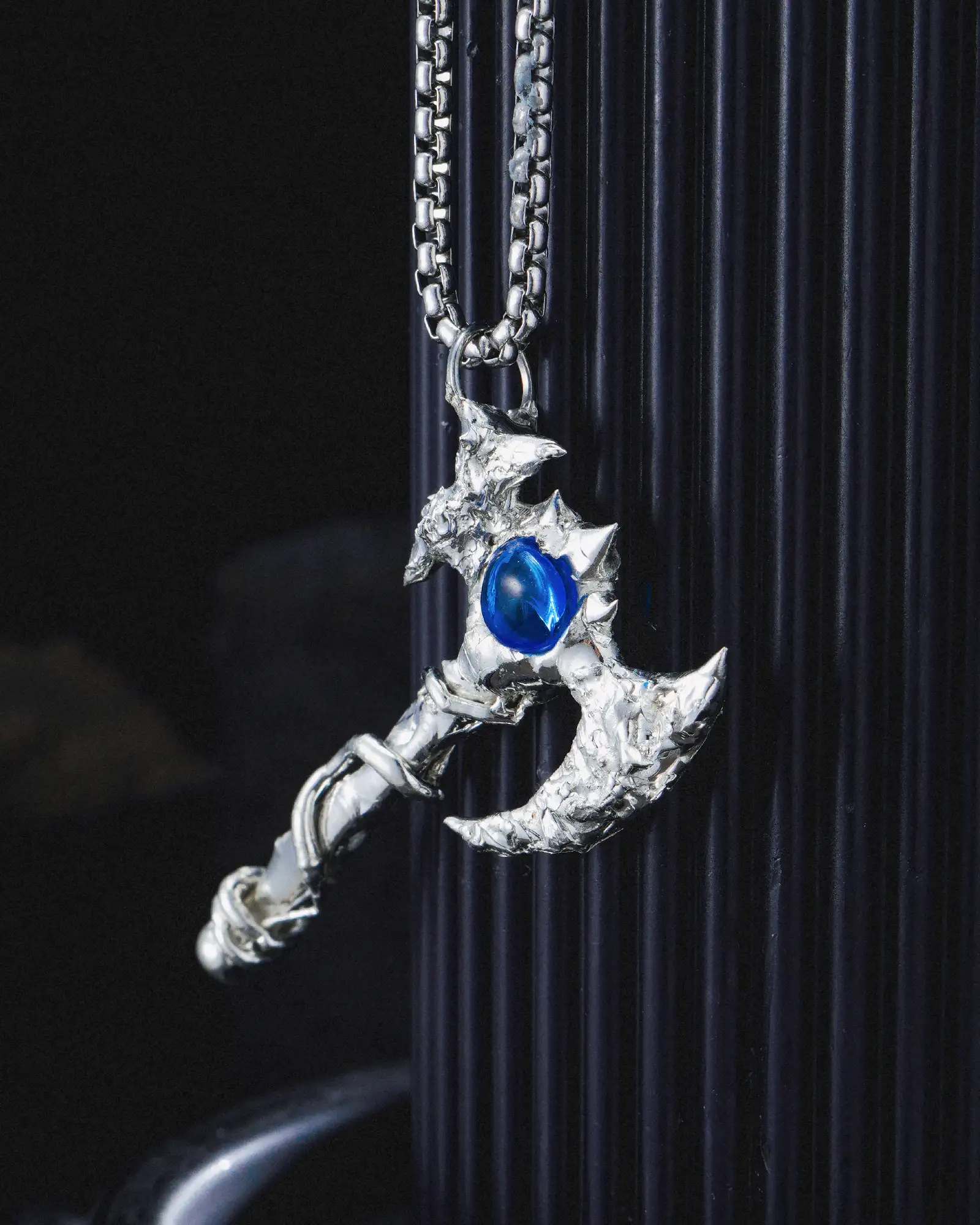 The Labrys, Gothic Hand Soldered Crystal Necklace - view 2