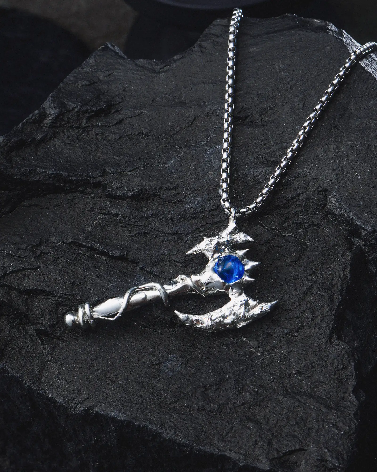 The Labrys, Gothic Hand Soldered Crystal Necklace - view 3