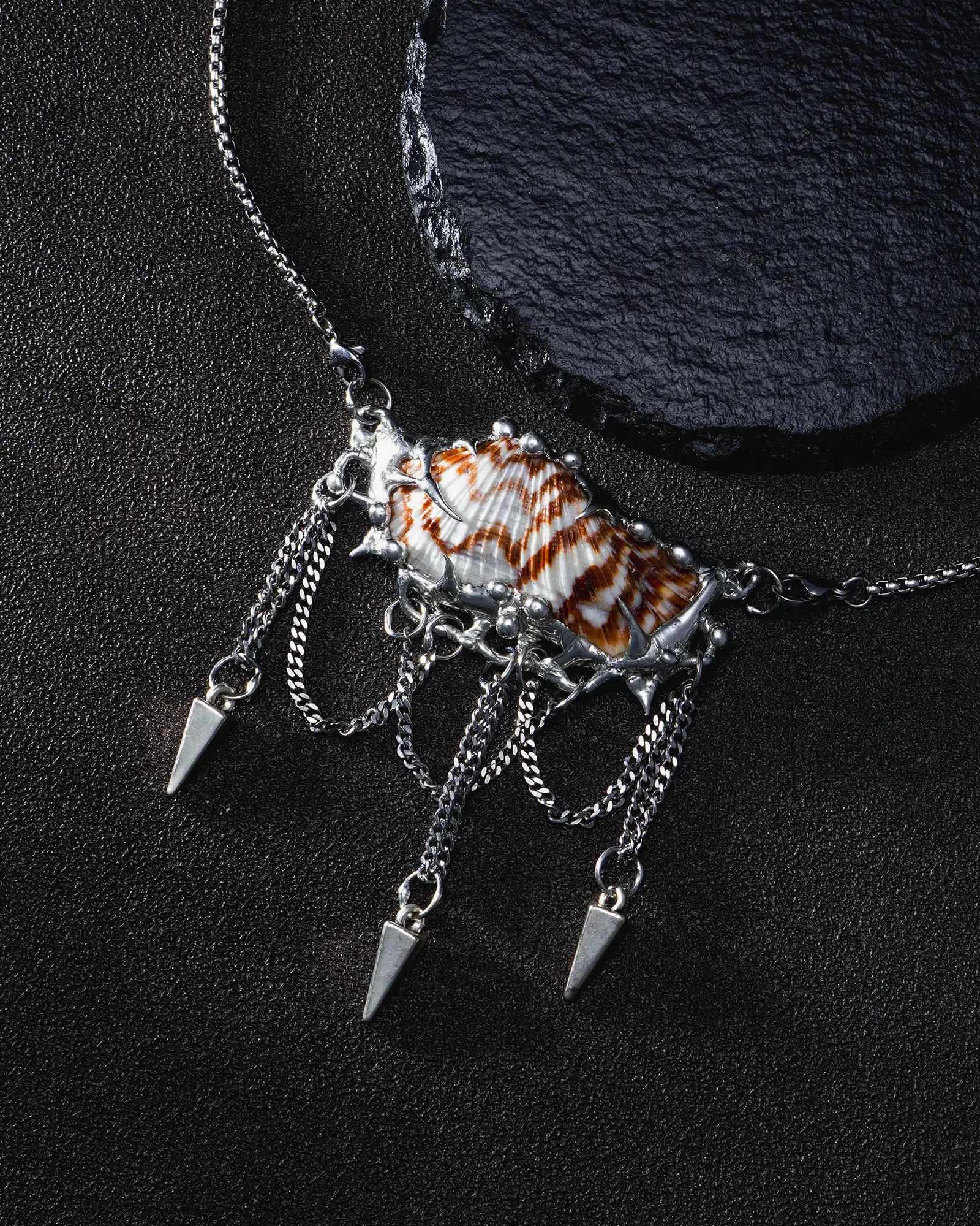 Tassel Ark, Sleek Hand-soldered Seashell Necklace - view 3