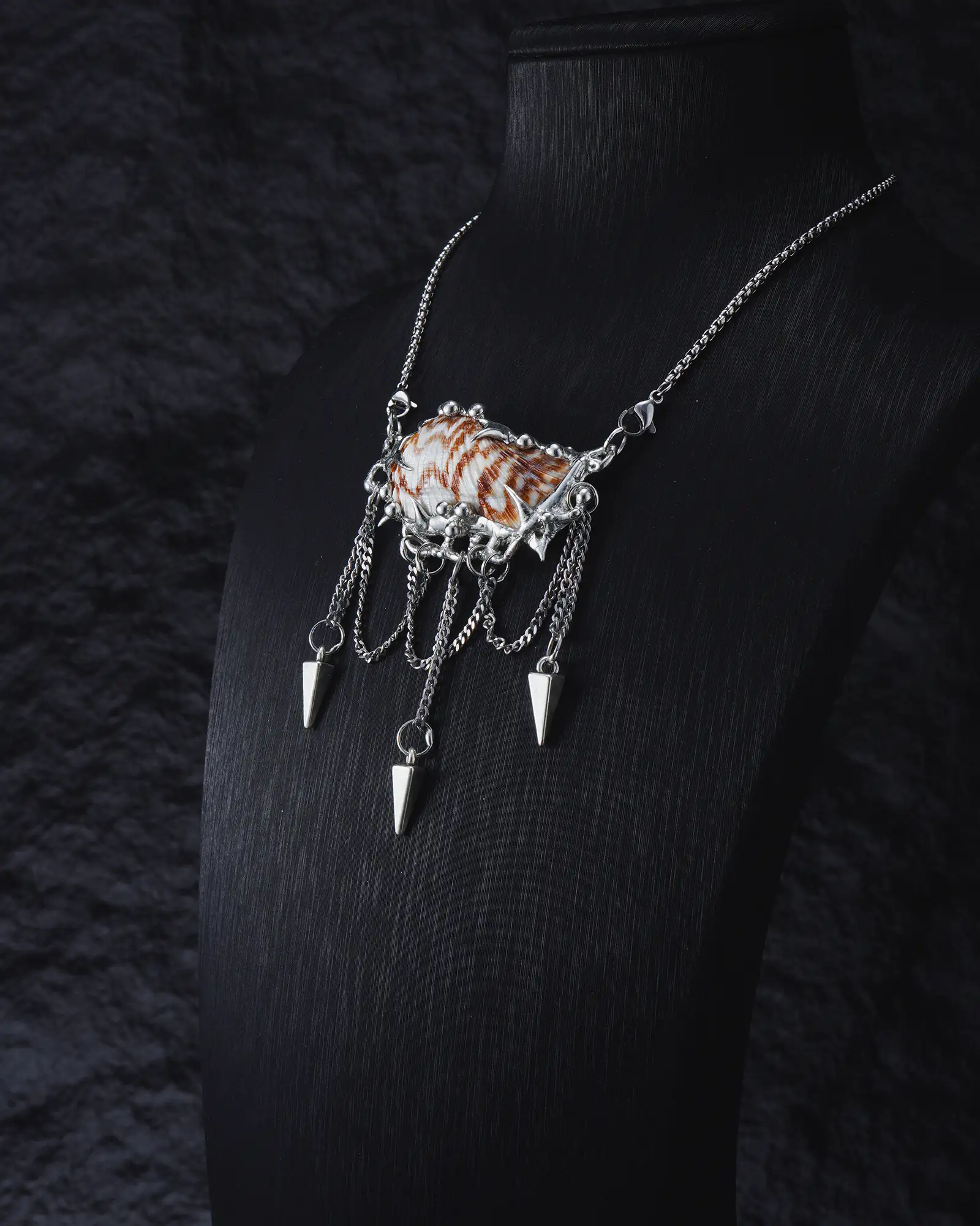 Tassel Ark, Sleek Hand-soldered Seashell Necklace - view 4