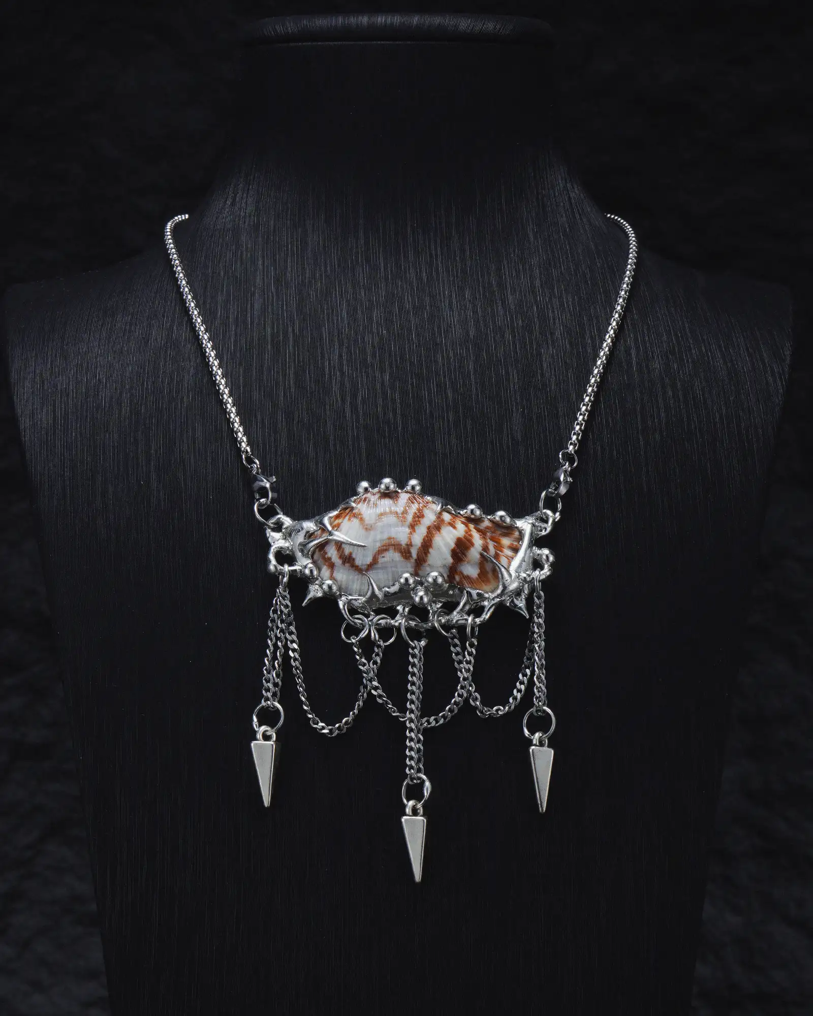 Tassel Ark, Sleek Hand-soldered Seashell Necklace - view 5