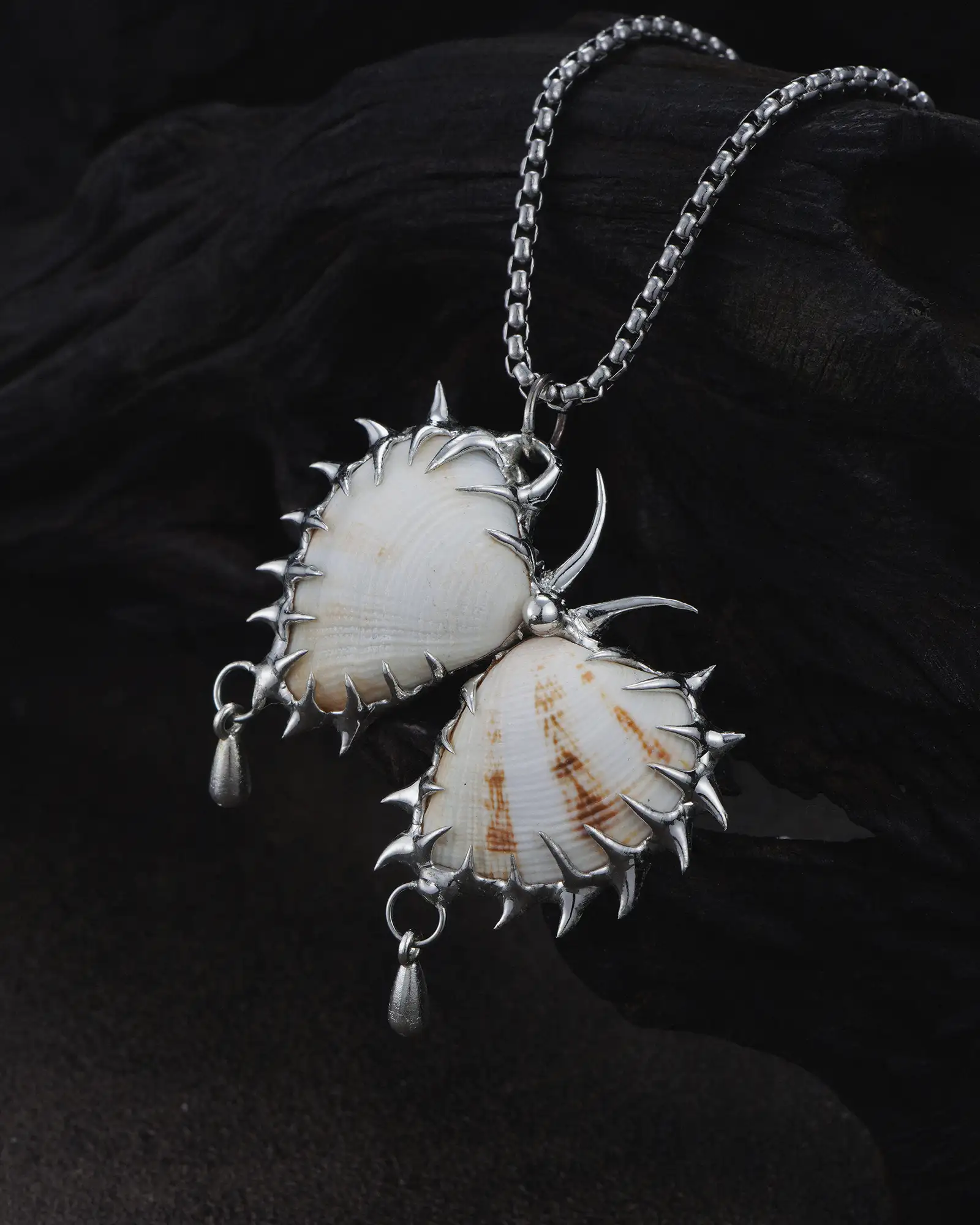 Spined Wing, Metamorphic Soldered Seashell Necklace - view 4