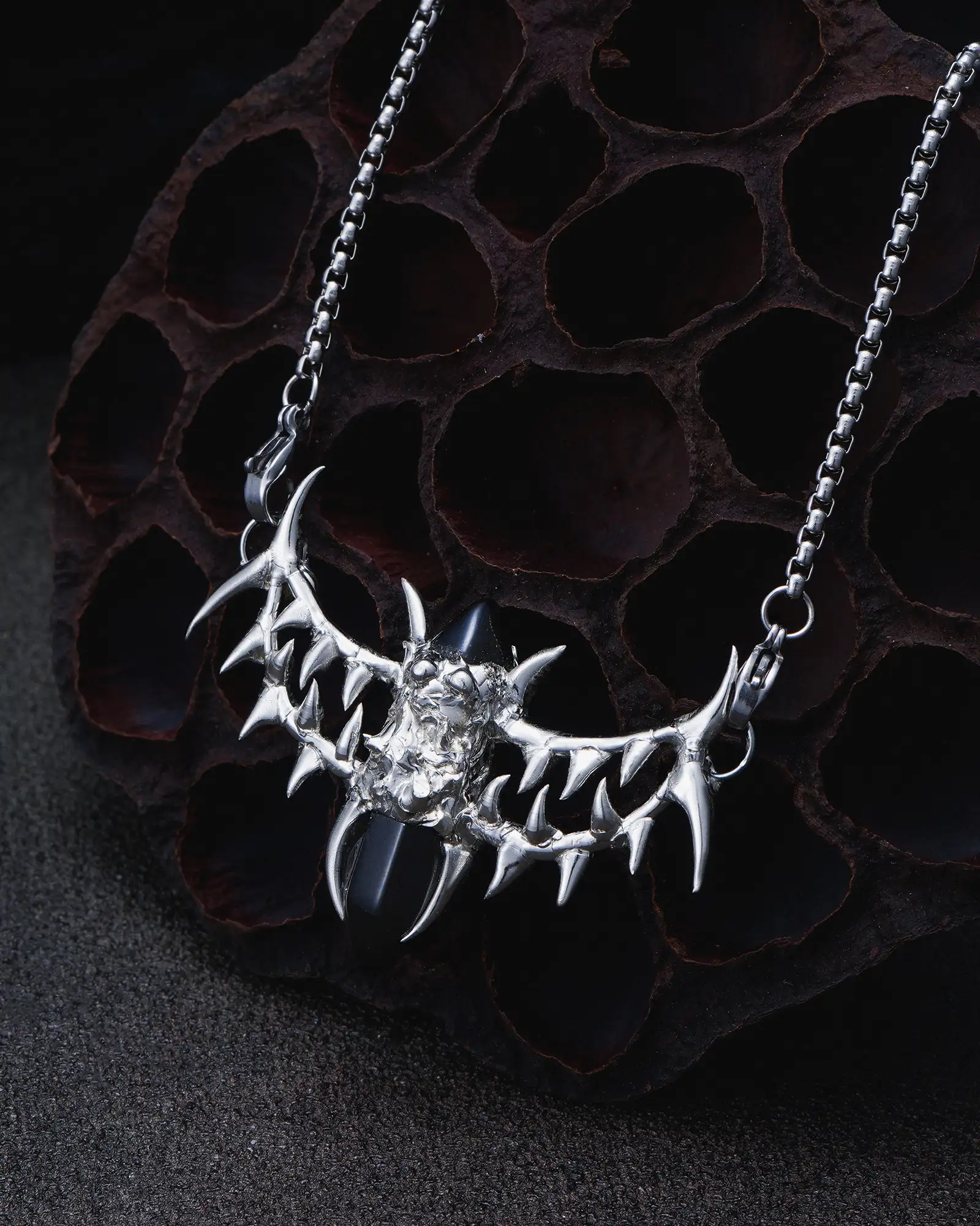 Silent Rupture, Haunting Handmade Soldered Necklace - view 2